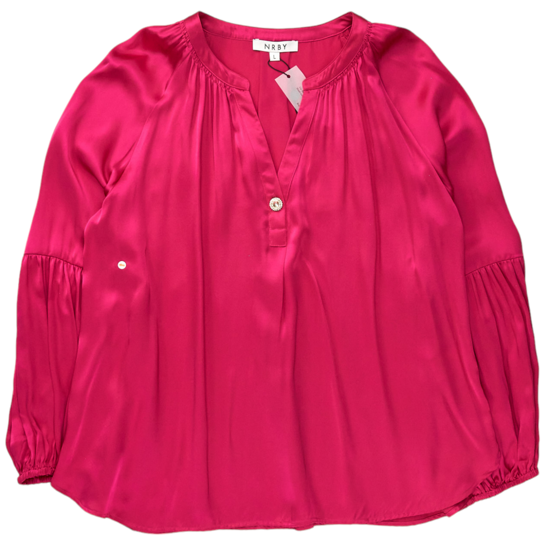 NRBY Hot Pink Ophelia Silk Satin Shirt