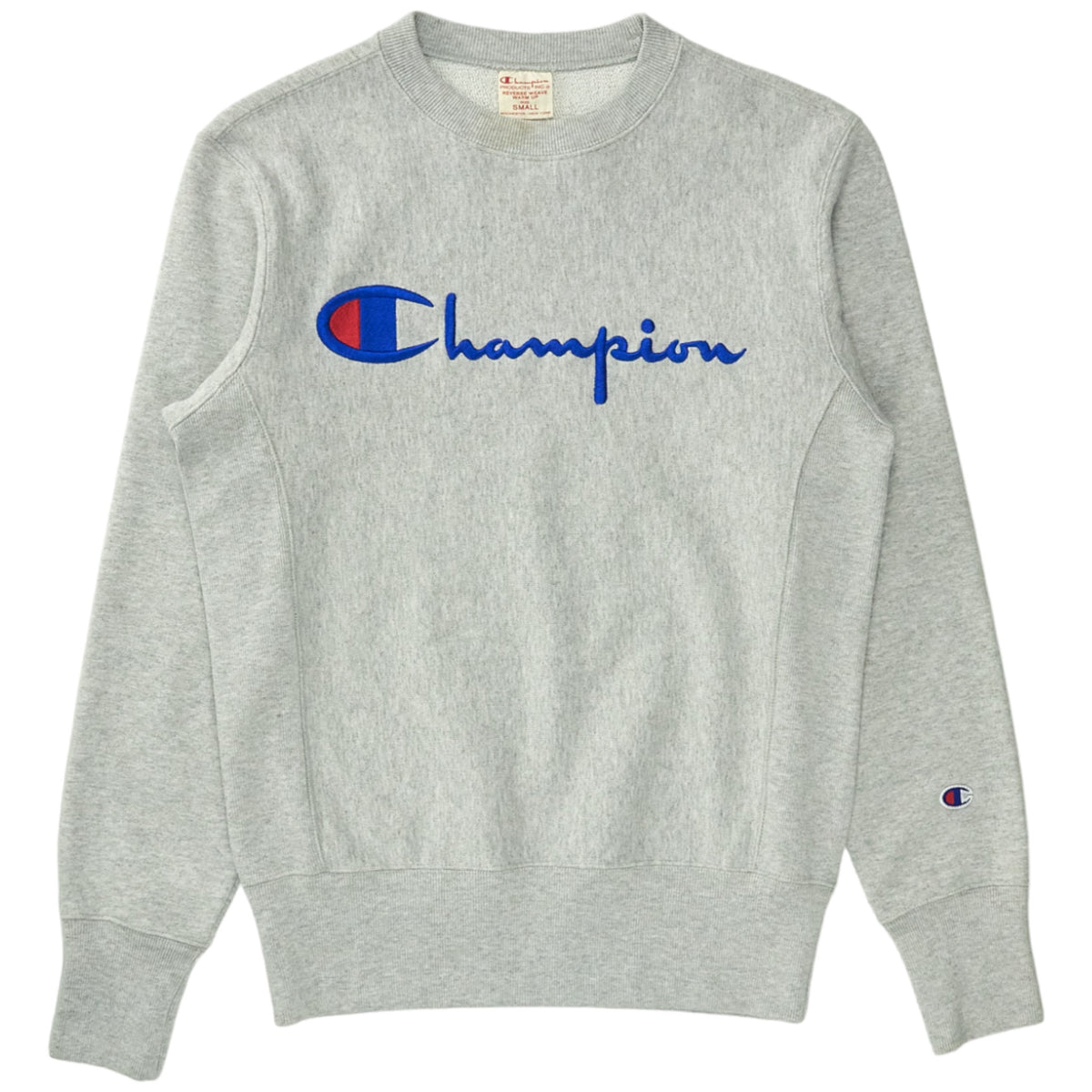 Champion Grey Script Logo Sweatshirt