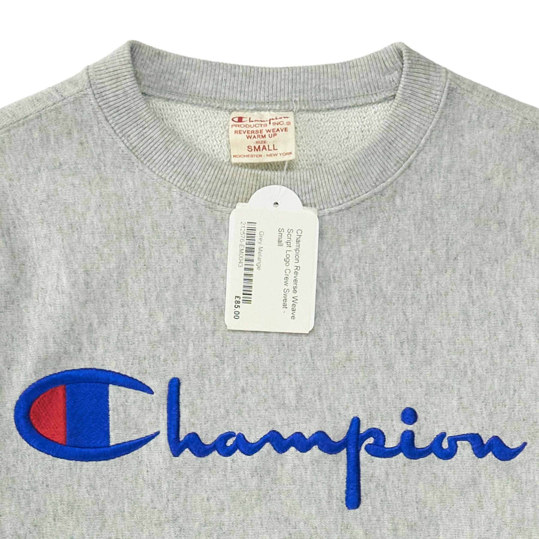 Champion Grey Script Logo Sweatshirt