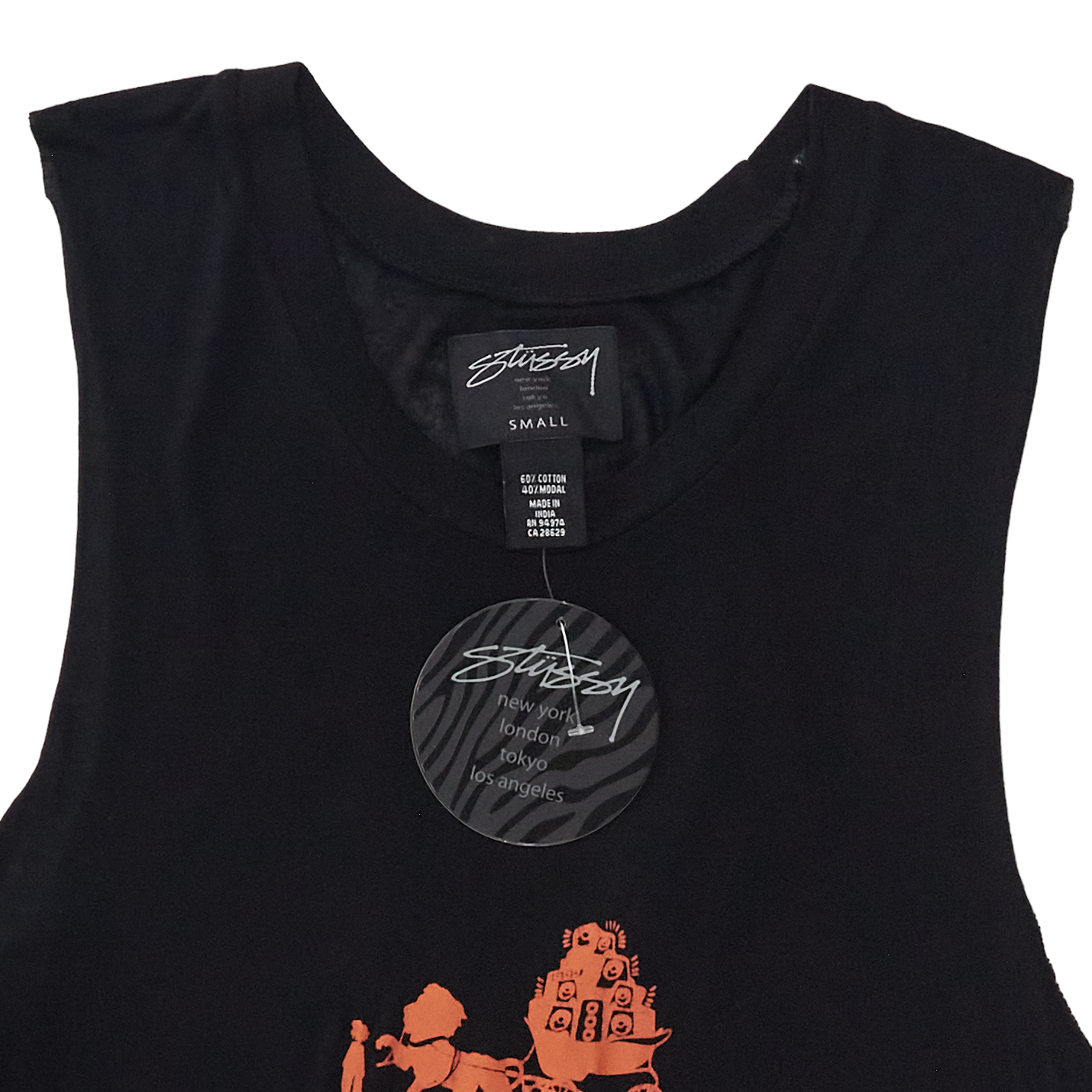 Vintage Stussy Black Muscle Tee
