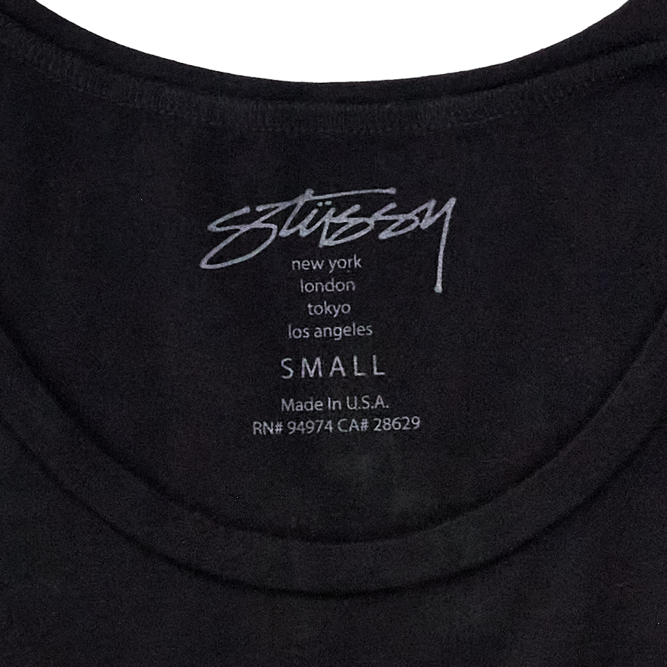 Vintage Stussy Black/Gold Crop Japan Vest