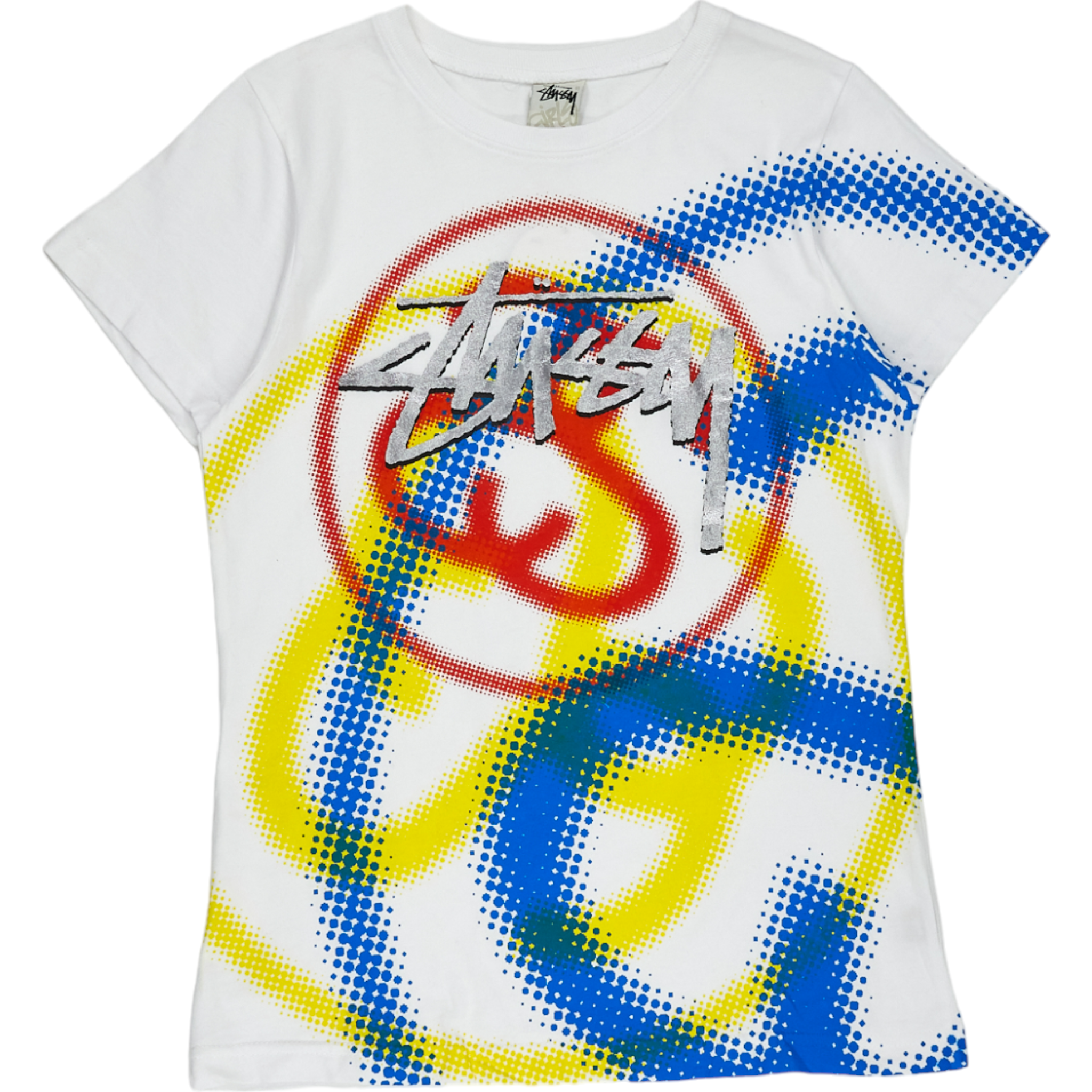 Stussy White Multicolour Girls Graphic T-Shirt | Shop from Crisis 