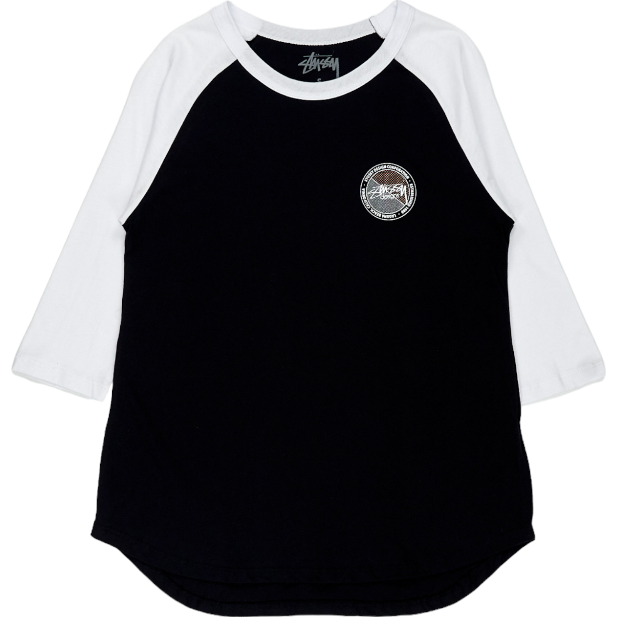Stussy Black White Raglan T-Shirt | Shop from Crisis Online