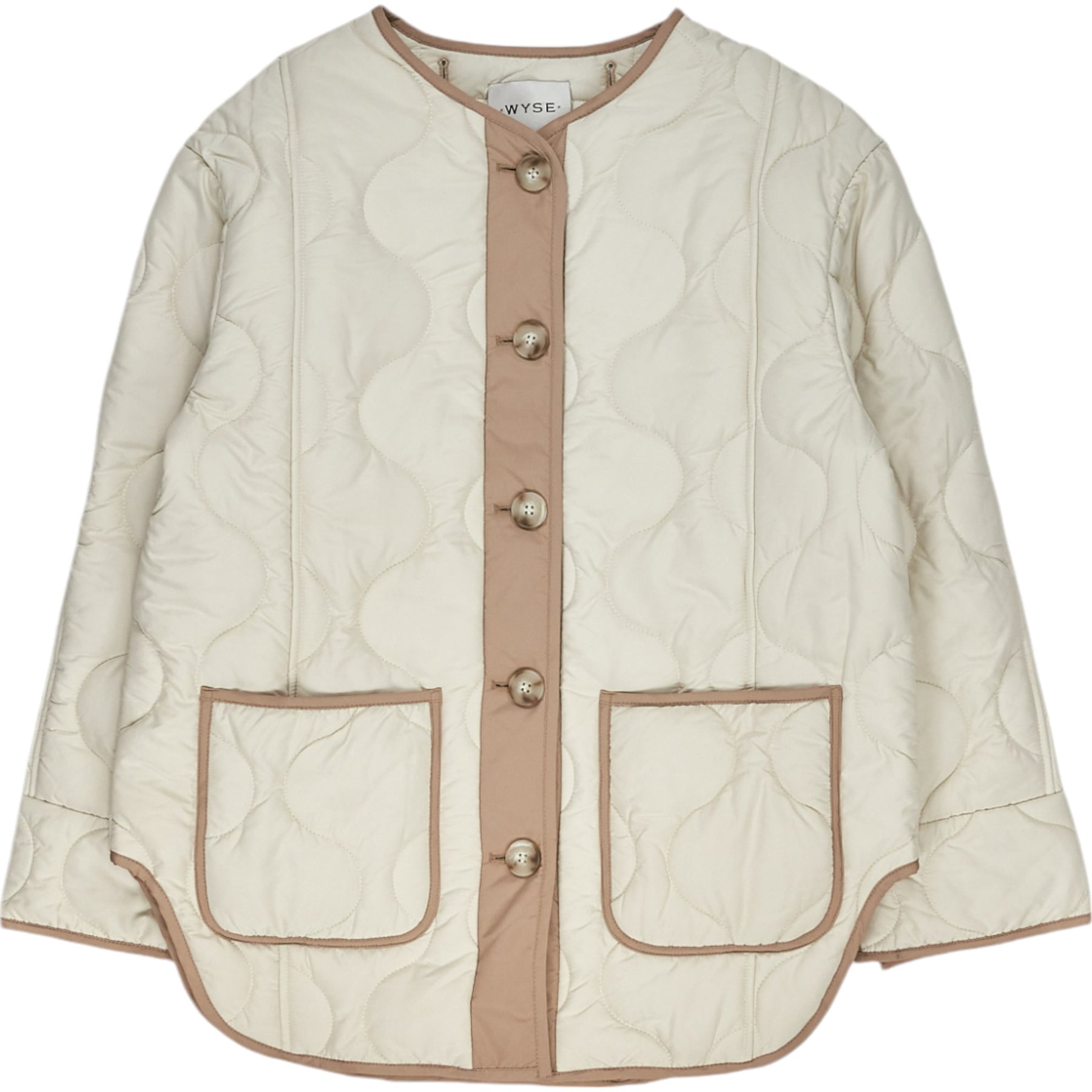 Wyse Cream/Brown Quilted Jacket