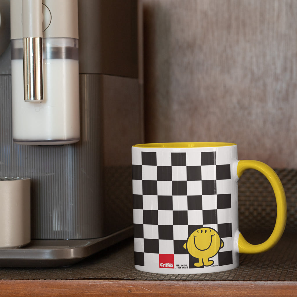 Mr Happy - Chequer Colour Handle Mug