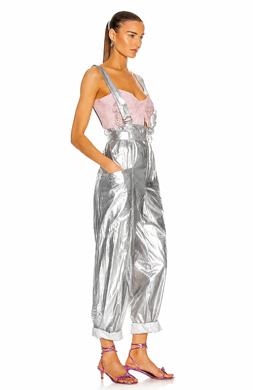 Isabel Marant Silver Metallic Trousers