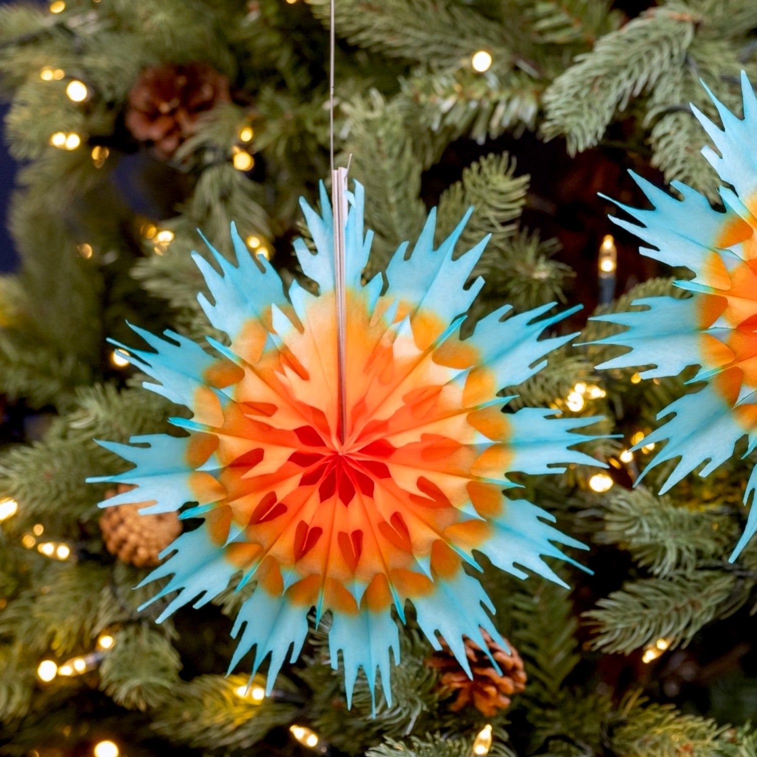2 Tone Classic Snowflake Fan 25cm