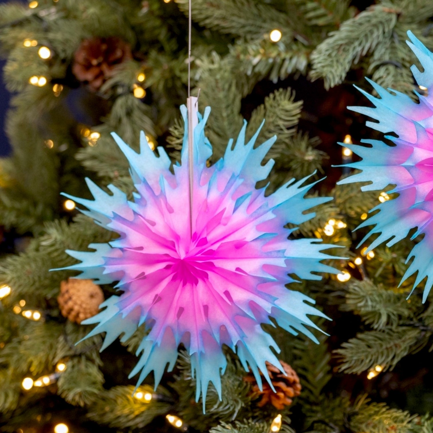 2 Tone Classic Snowflake Fan 25cm