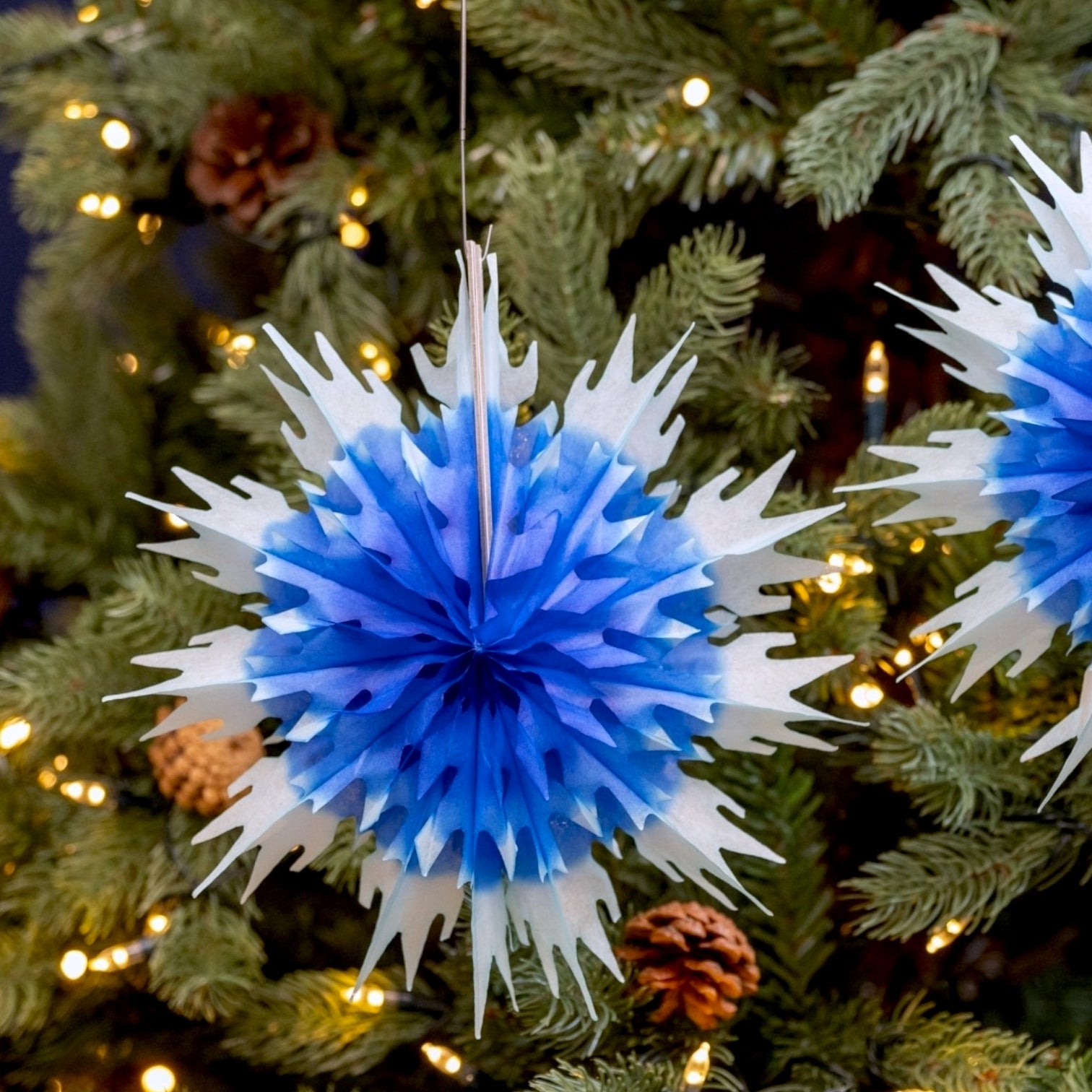 2 Tone Classic Snowflake Fan 25cm