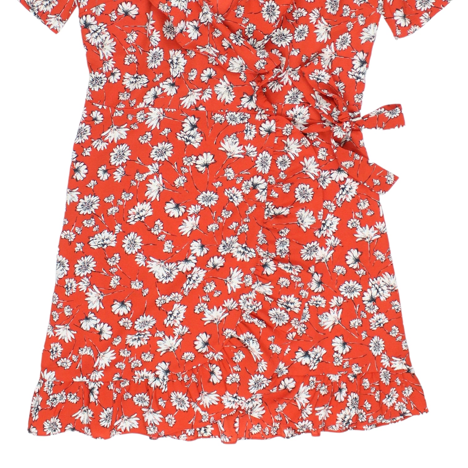 Topshop Red Floral Mini Wrap Dress