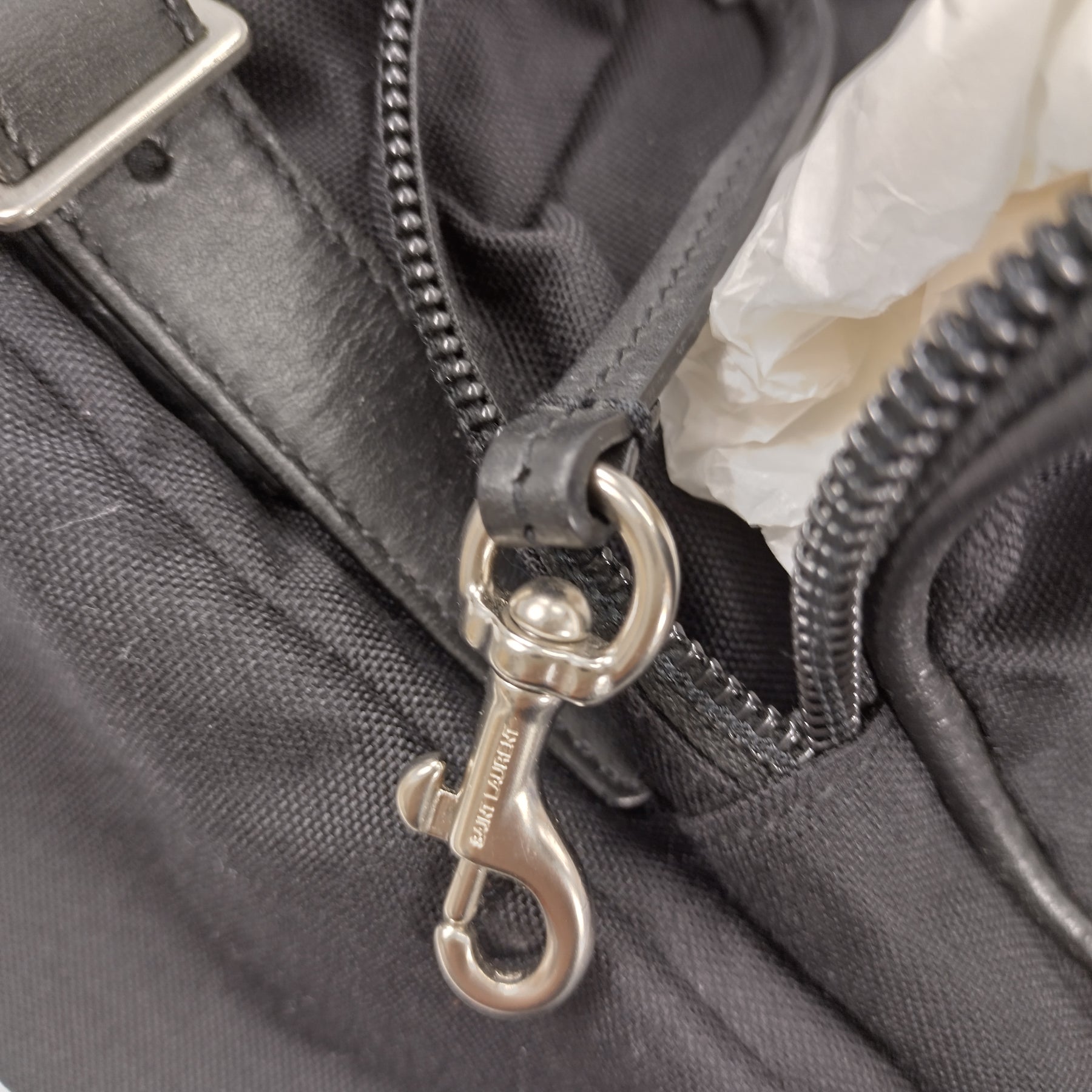 Saint Laurent Black Nylon/Leather Back Pack