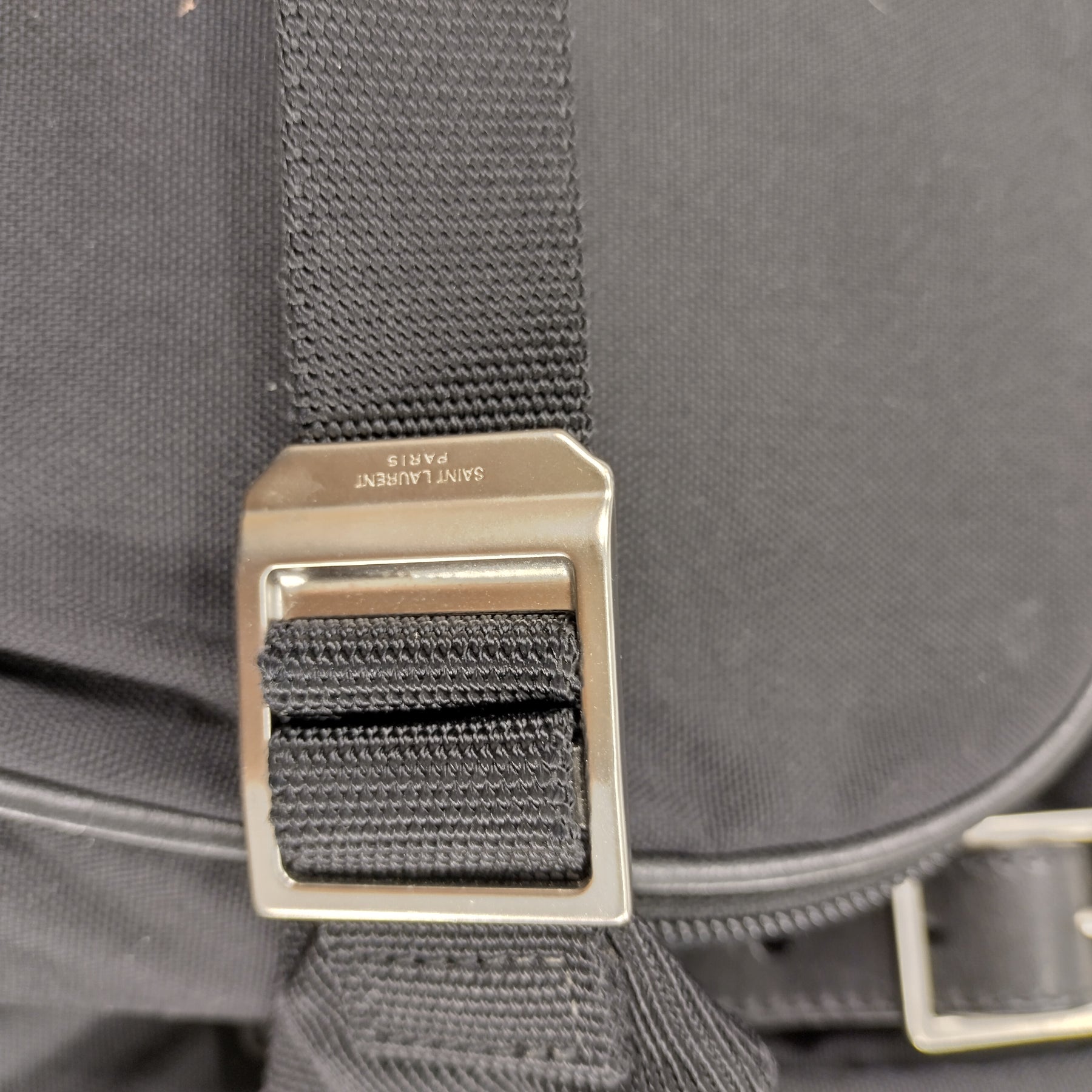 Saint Laurent Black Nylon/Leather Back Pack