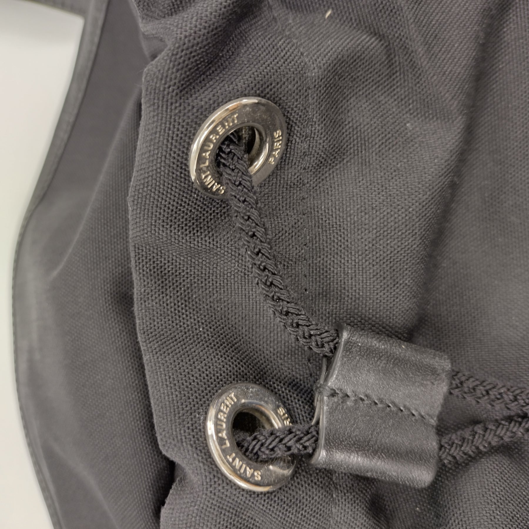 Saint Laurent Black Nylon/Leather Back Pack
