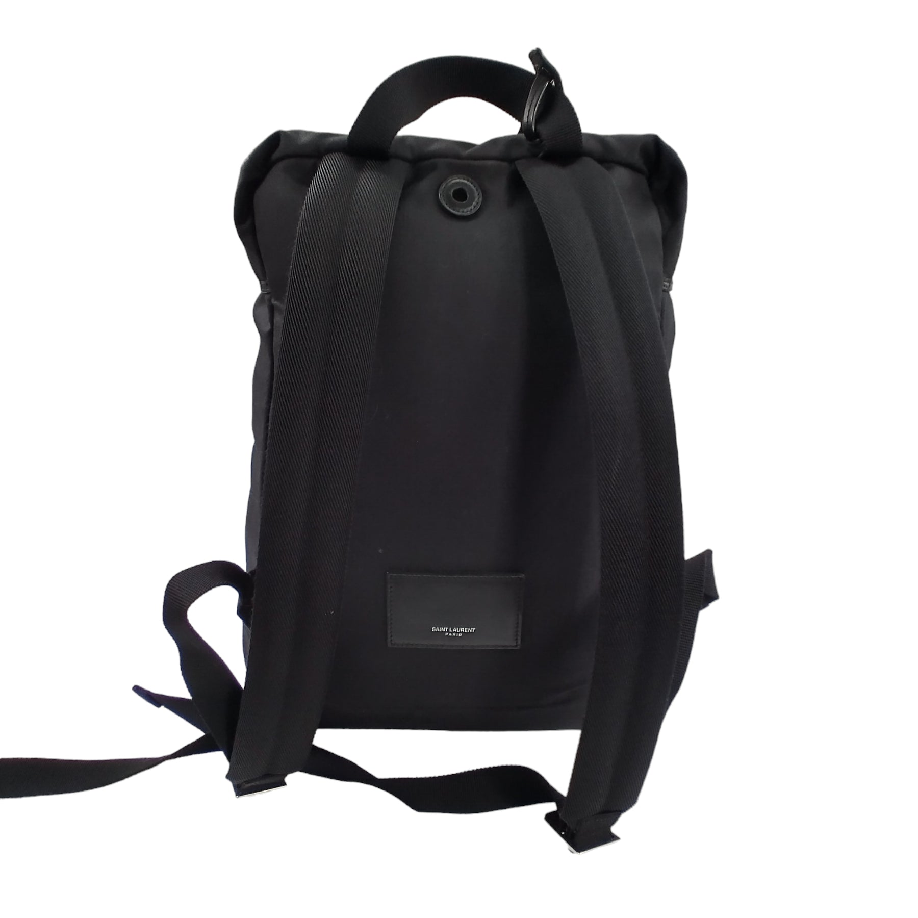 Saint Laurent Black Nylon/Leather Back Pack