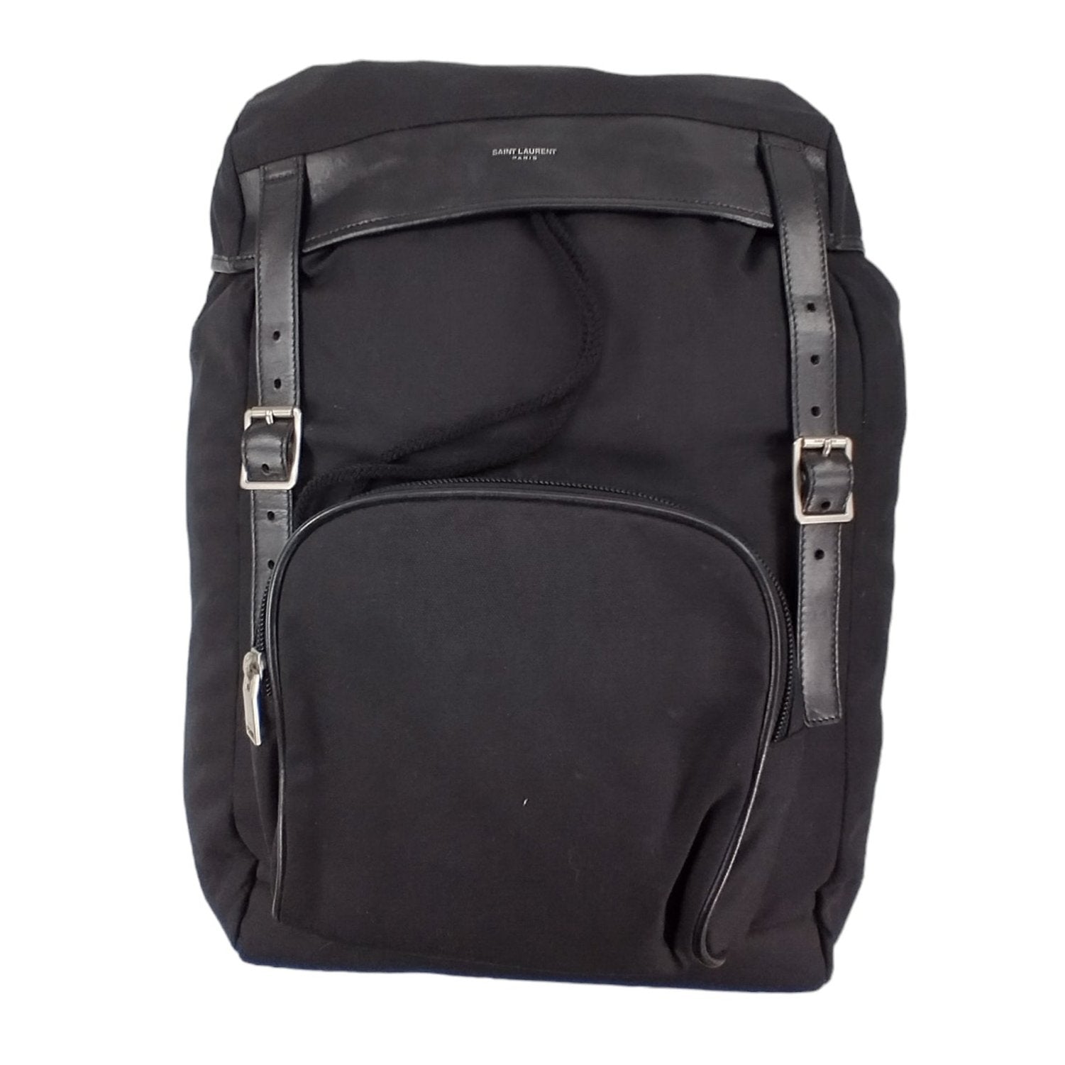 Saint Laurent Black Nylon/Leather Back Pack