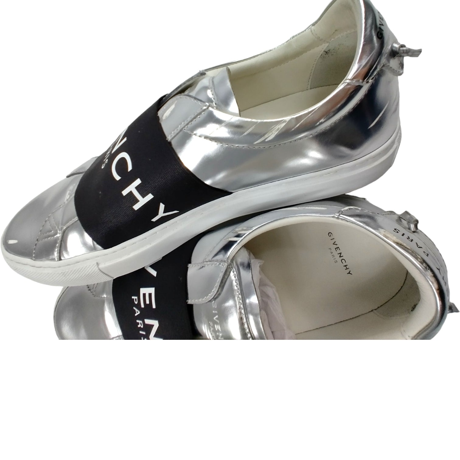 Givenchy Silver Urban Street Logo Elastic Sneaker
