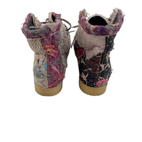 By Walid Pink/Multi Panel Embroidered Boot