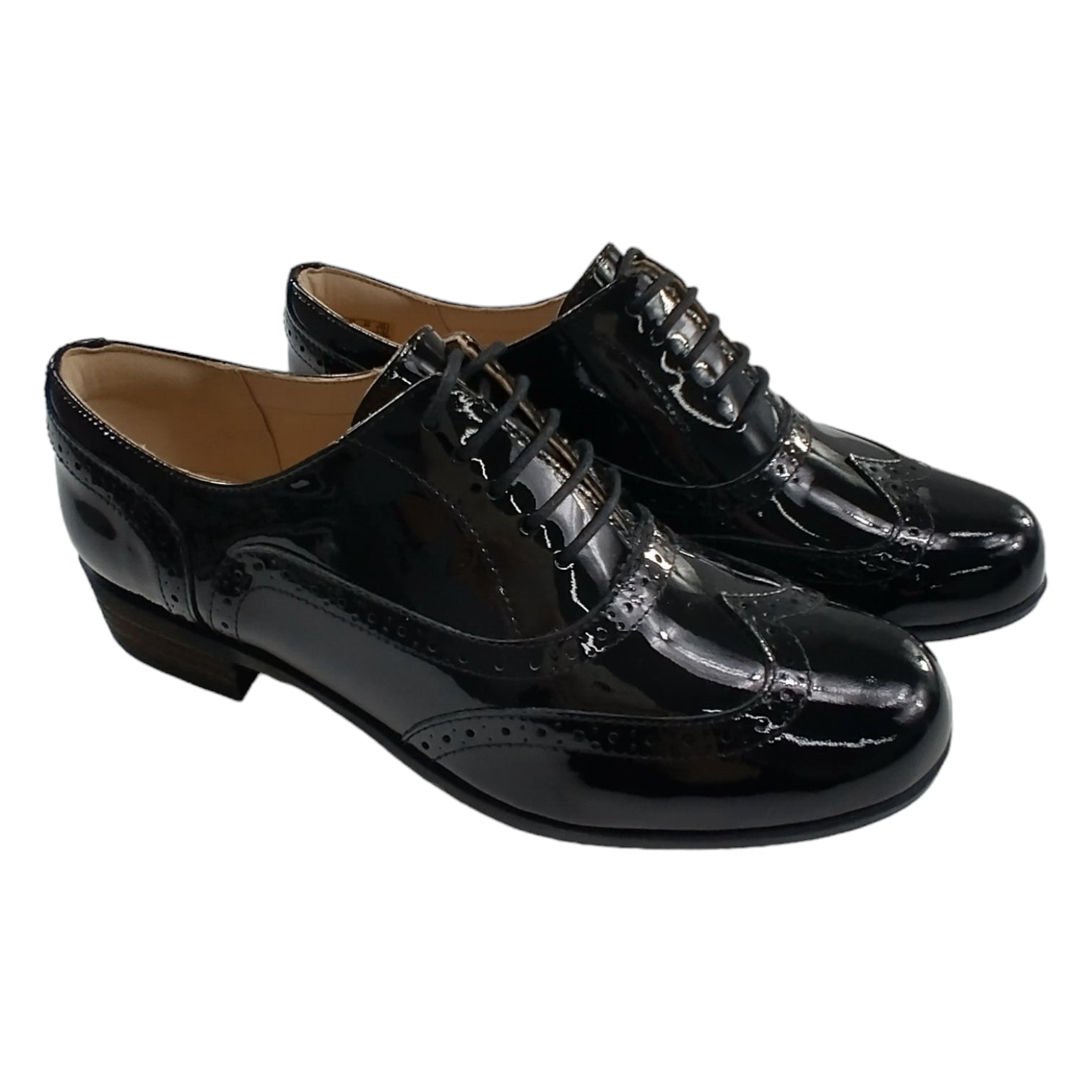 Clarks Black Patent Hamble Oak Brogue