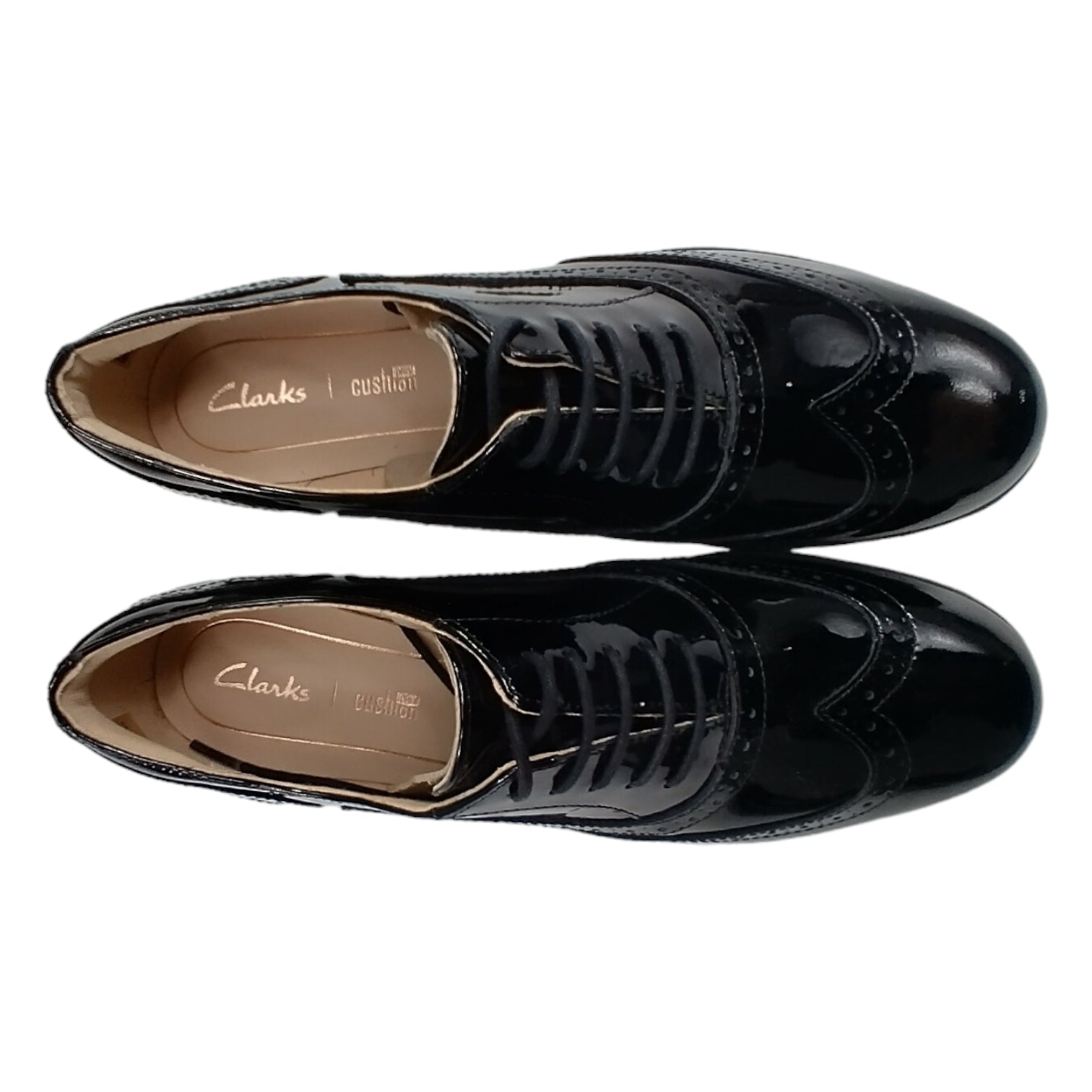 Clarks Black Patent Hamble Oak Brogue