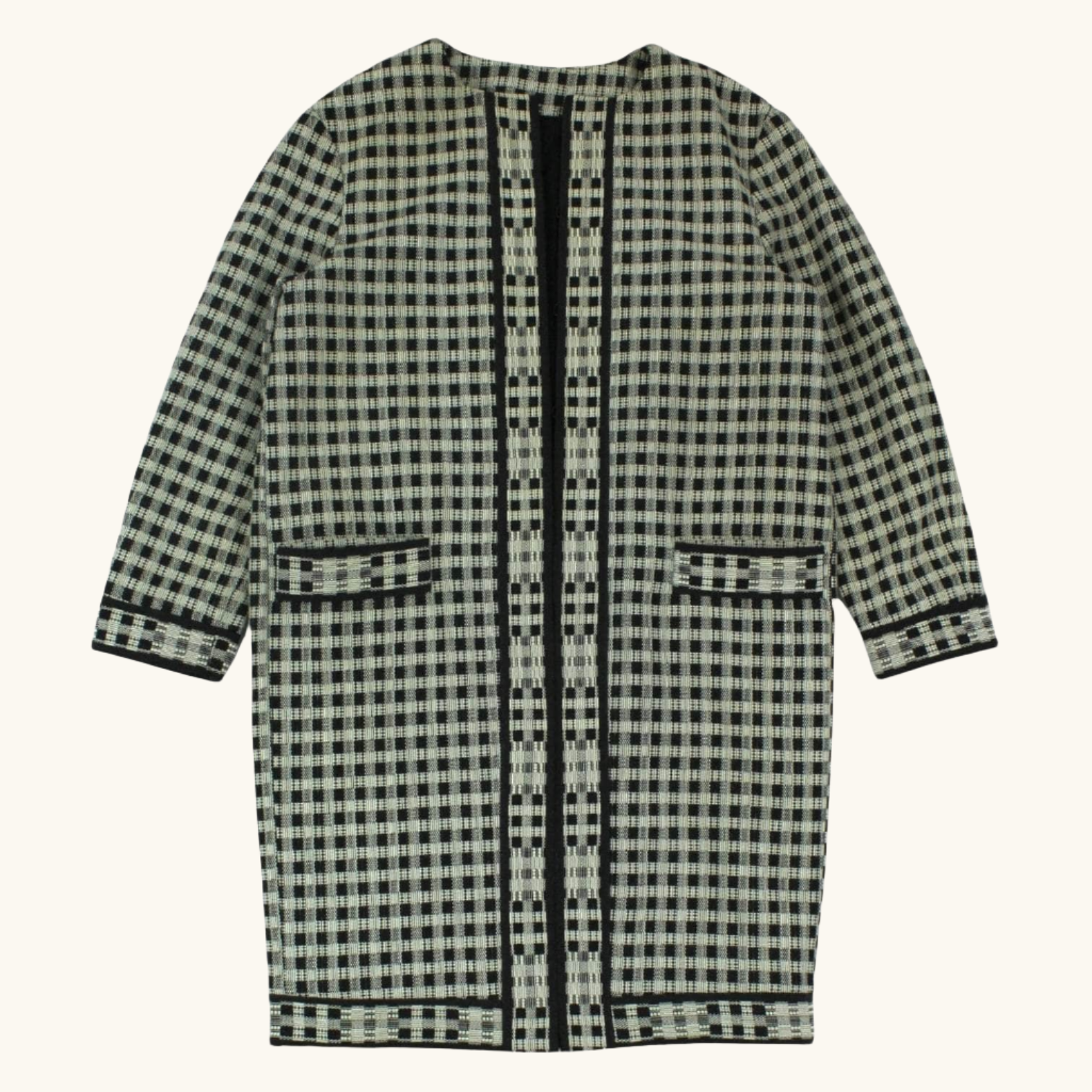 & Other Stories Black & White Check Coat