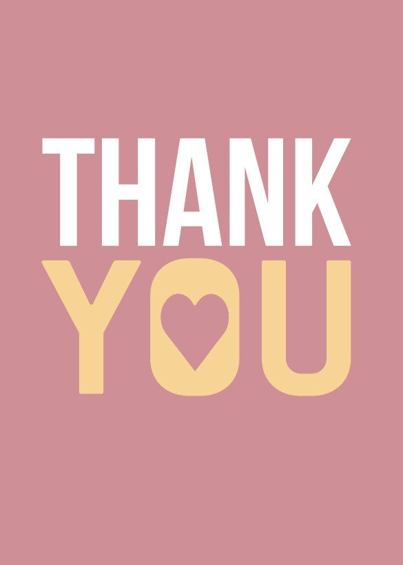 Thankyou Card With Heart Detail