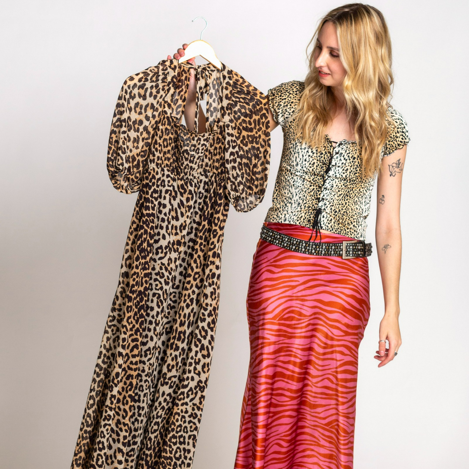 ASOS Cream Leopard Print Maxi Dress