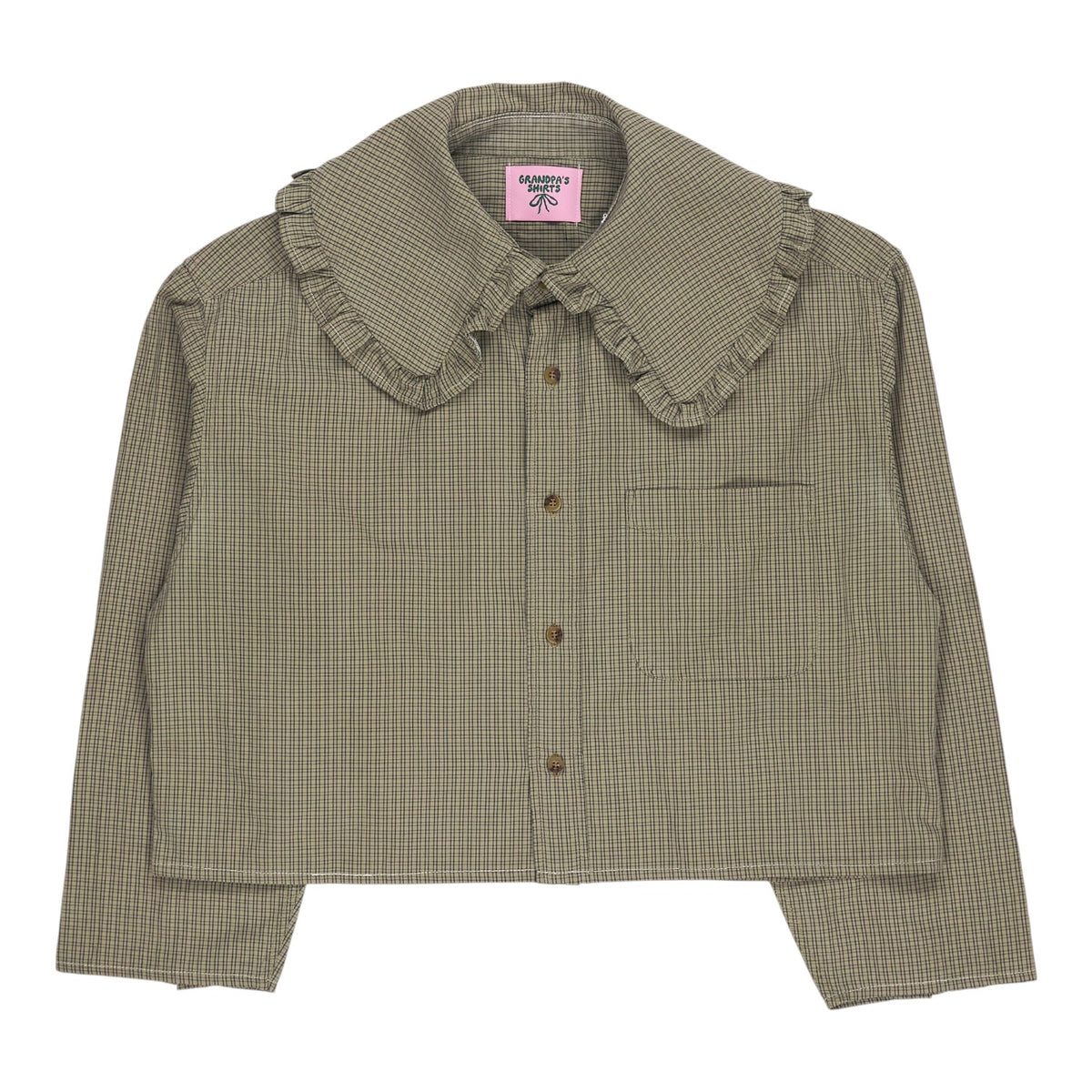 Grandpa's Shirts Khaki Statement Collar Shirt