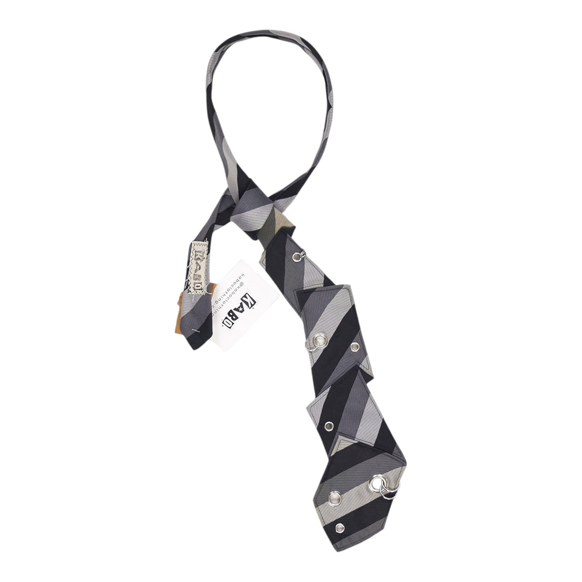 Kabo Upcycled Grey Striped Tie