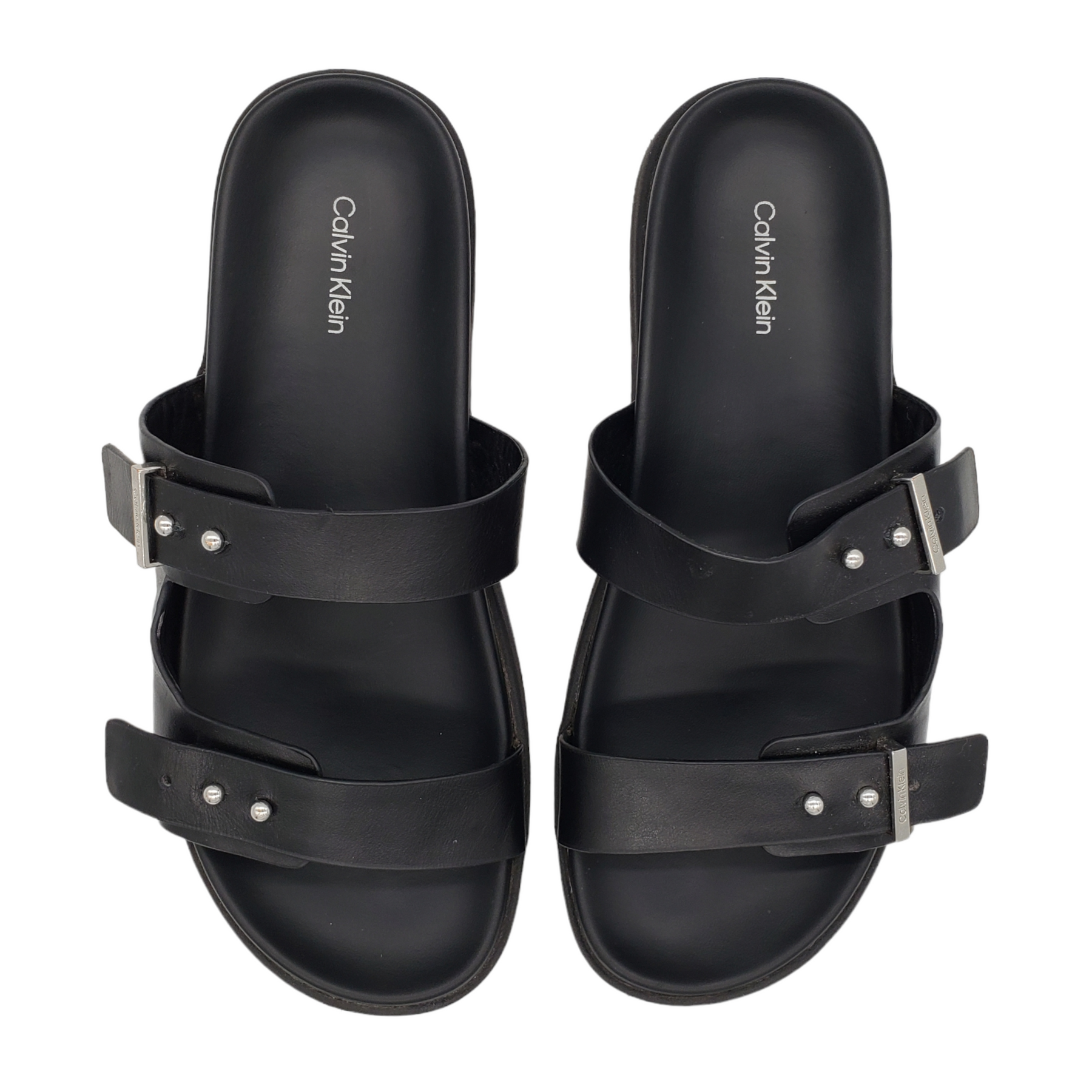 Calvin Klein Black Ergonomic Slides