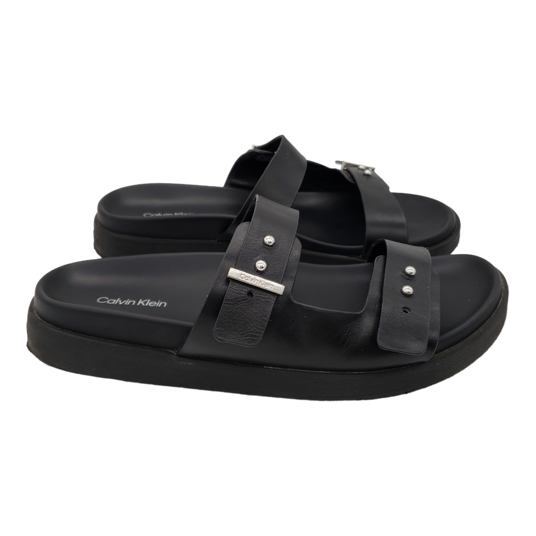 Calvin Klein Black Ergonomic Slides