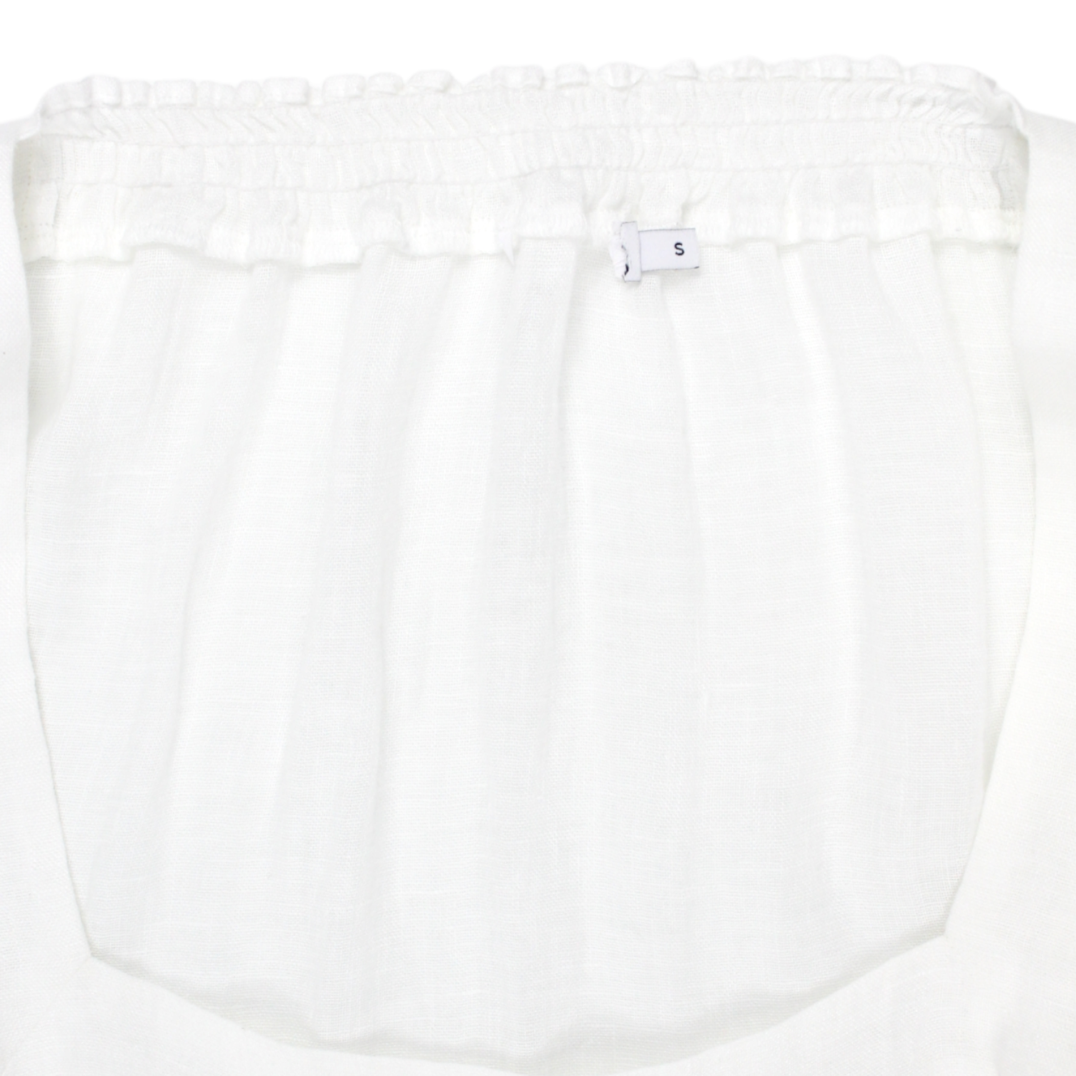NRBY White Gauze Linen Square Neck Dress - Sample