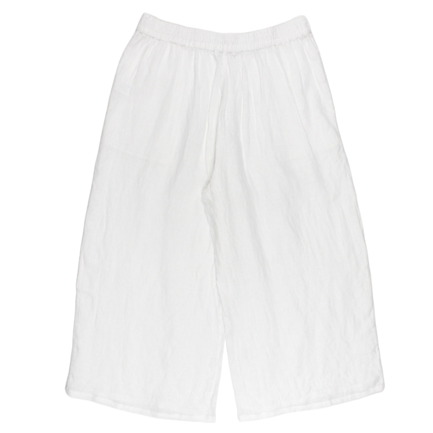 NRBY White Wide Leg Linen Trousers - Sample