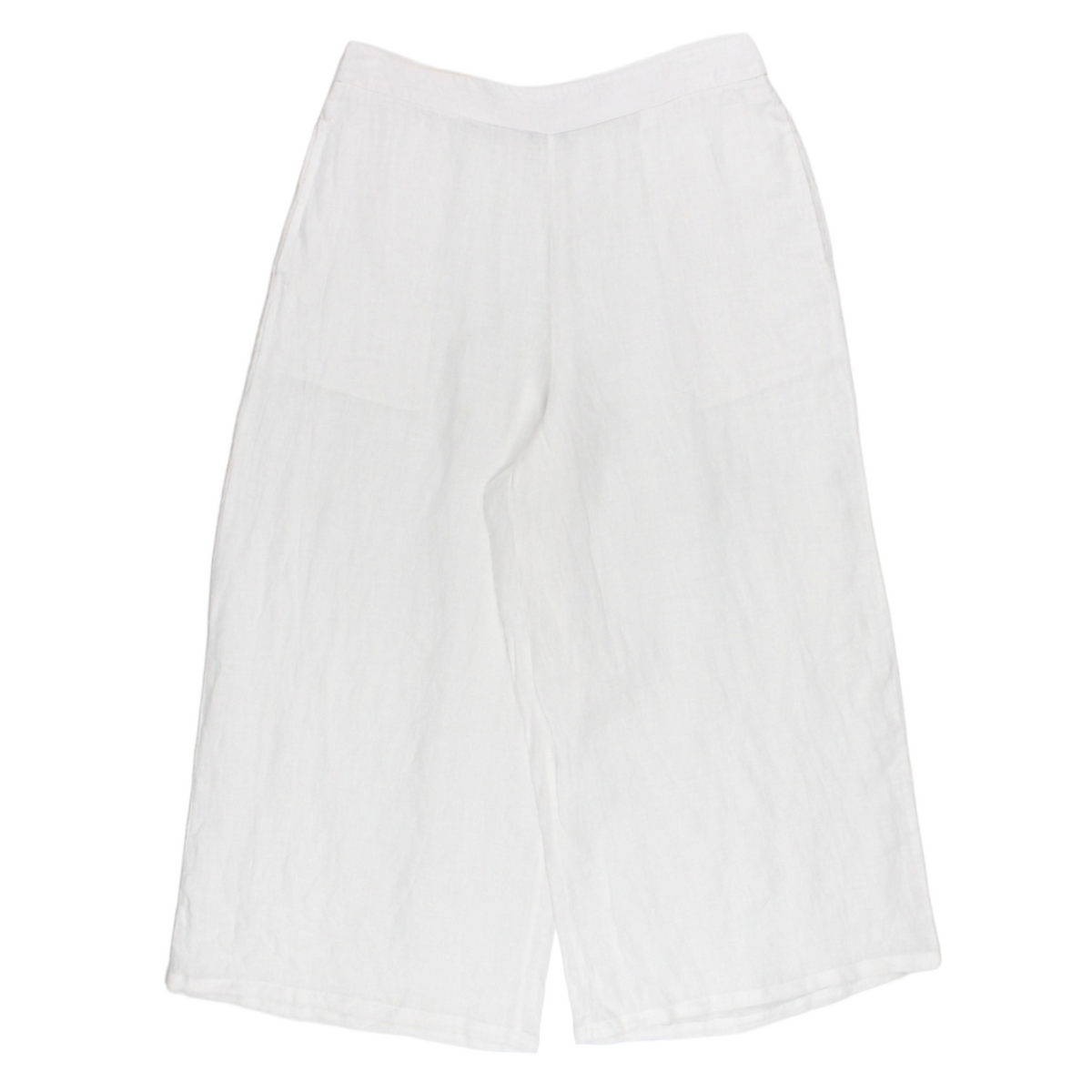 NRBY White Wide Leg Linen Trousers - Sample