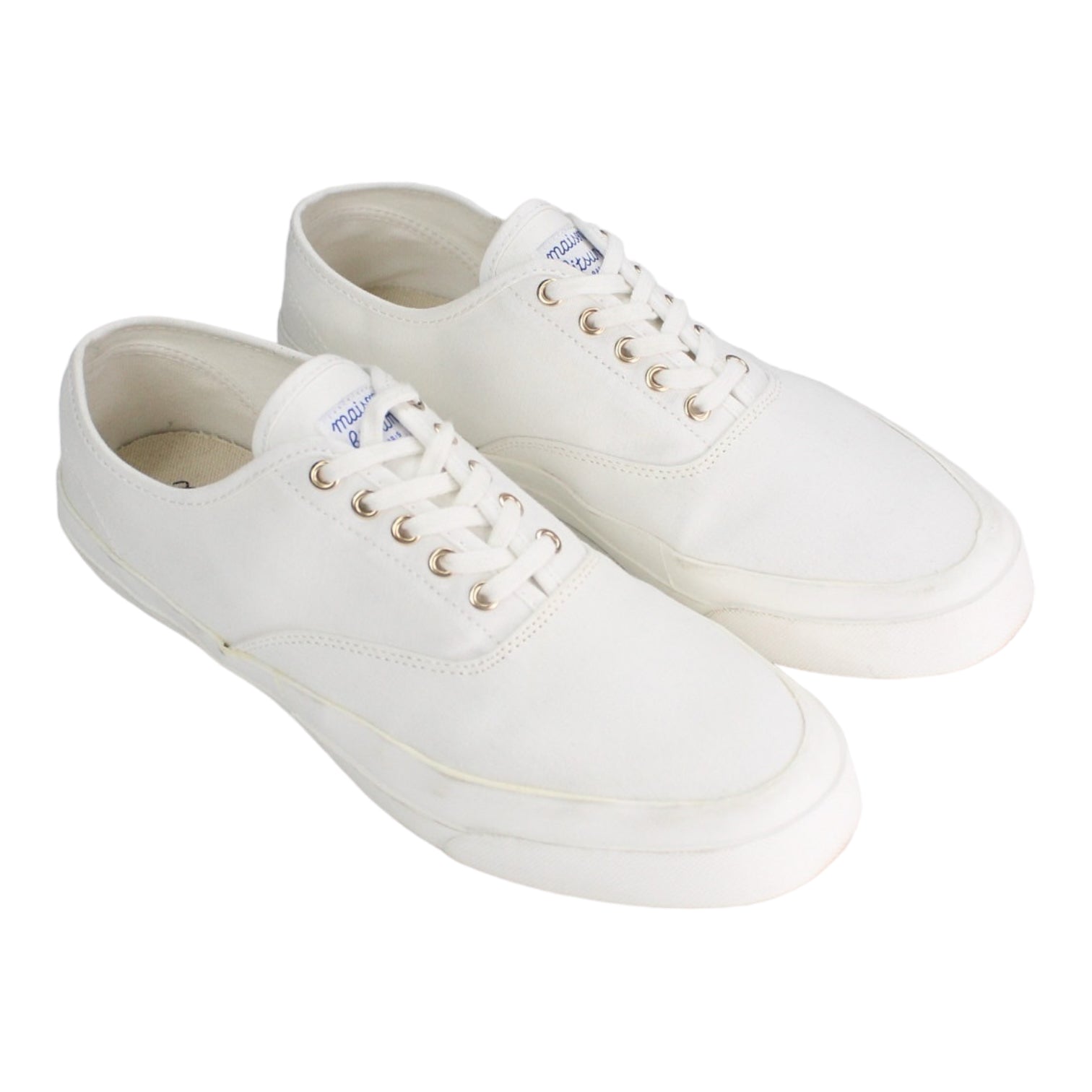 Maison Kitsume White Canvas Sneaker | Shop from Crisis Online