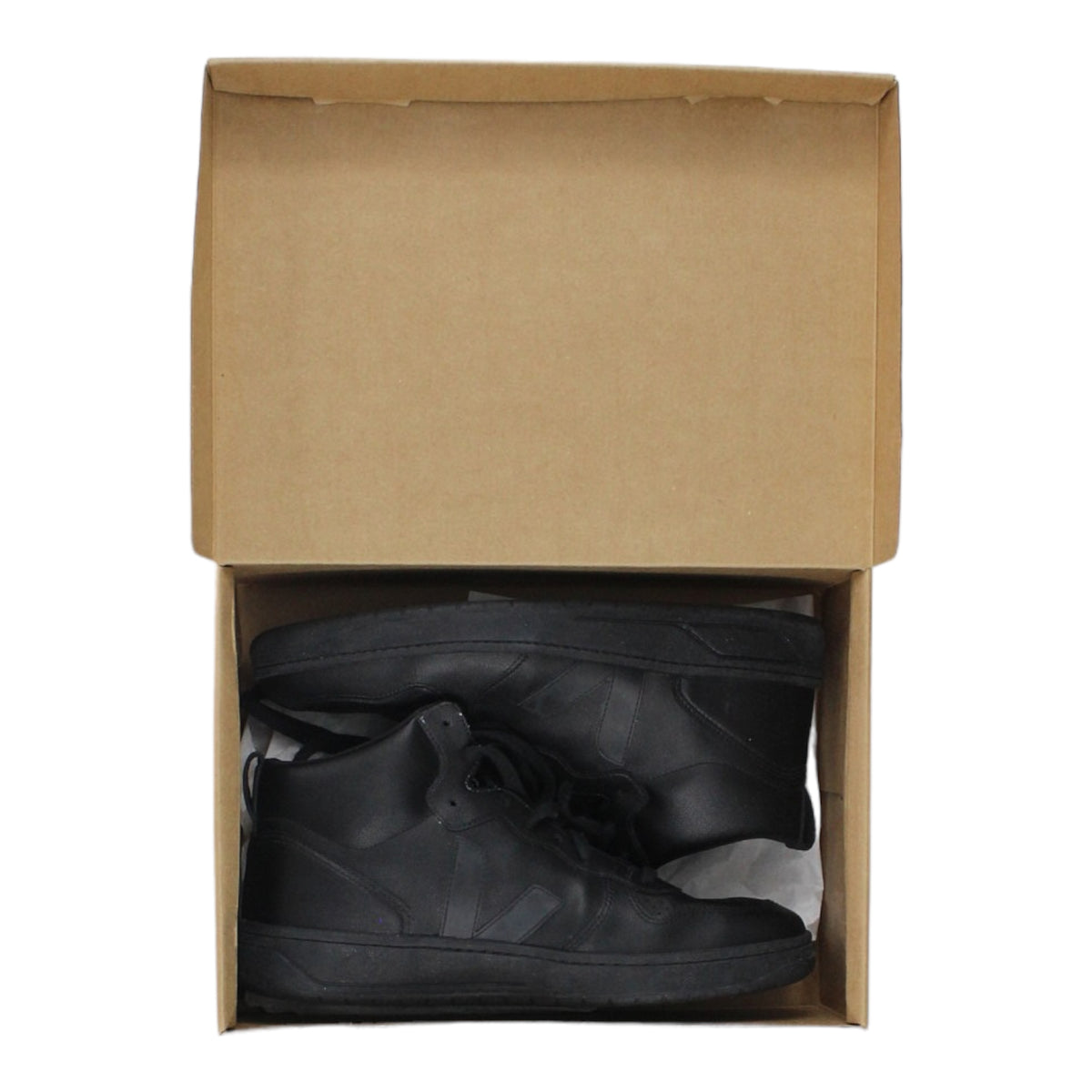 Veja Black V-15 High Top Vegan Leather Sneaker