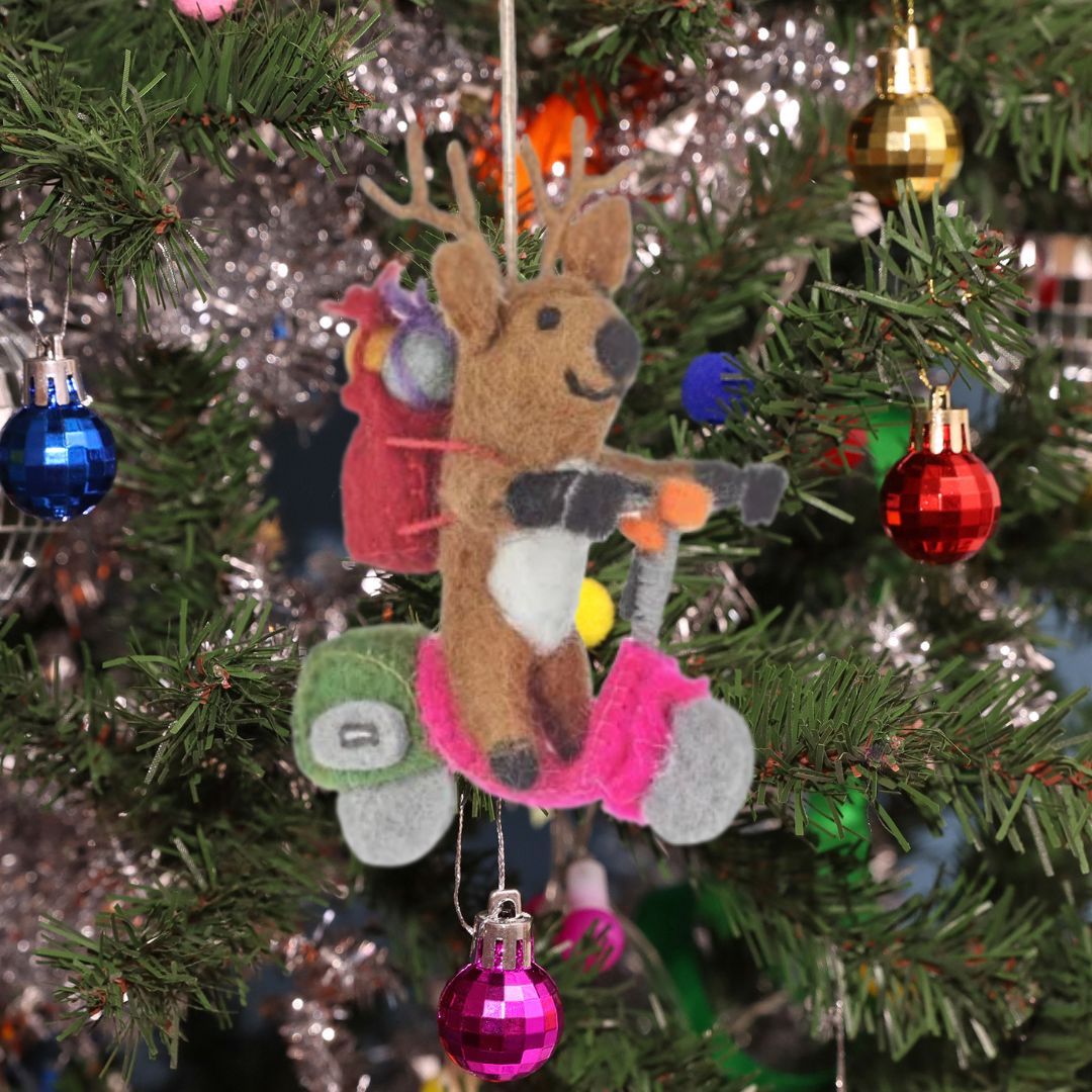 Handmade Felt Comet the Reindeer Christmas Decoration