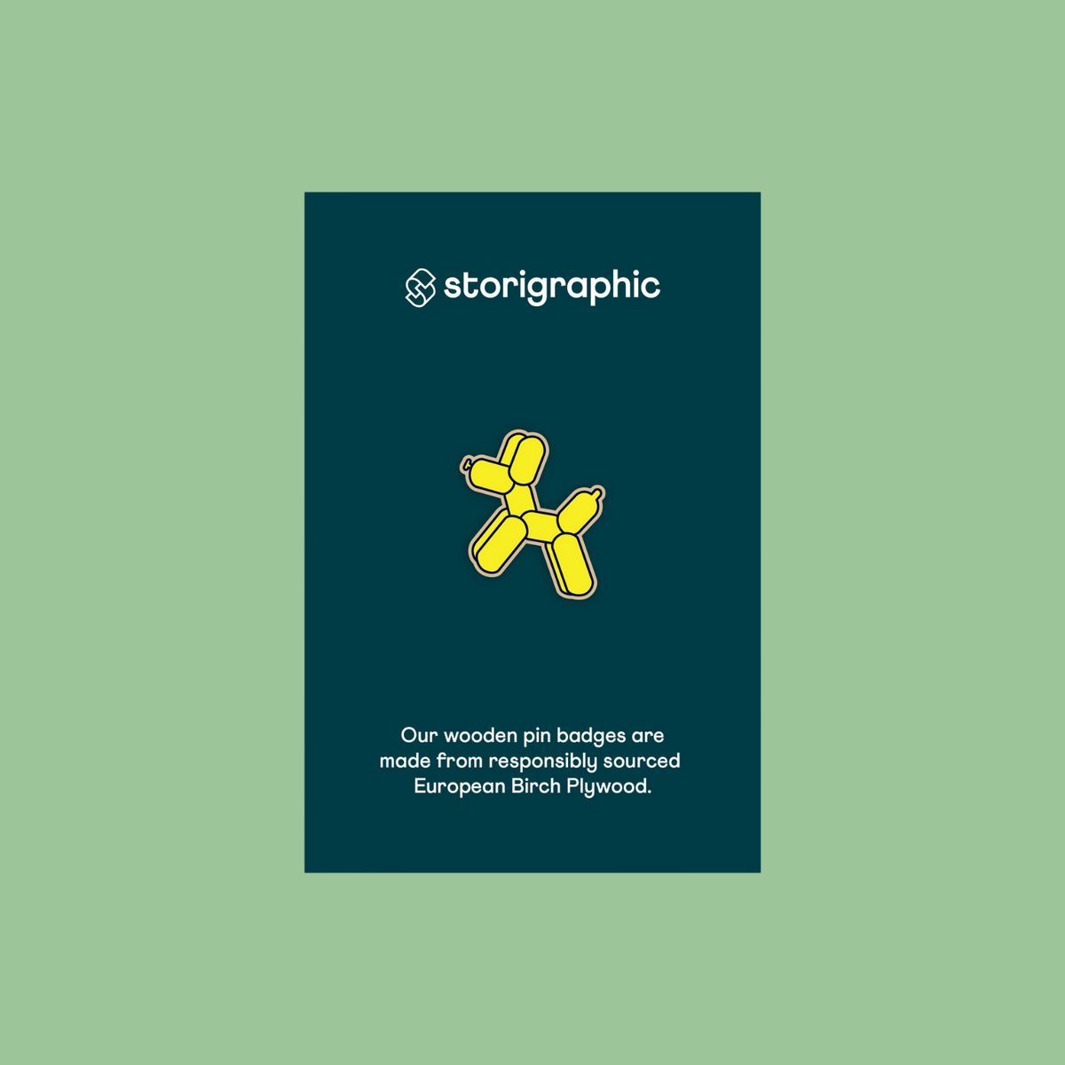 Storigraphic Yellow Balloon Dog Pin badge