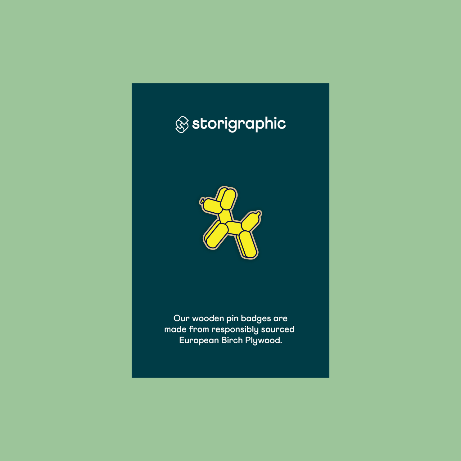 Storigraphic Yellow Balloon Dog Pin badge