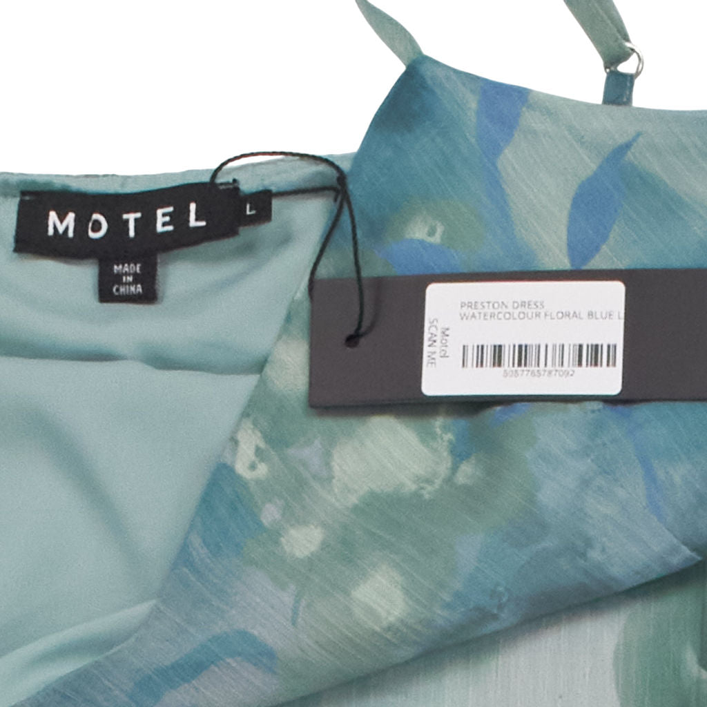 Motel Watercolour Floral Blue Preston Dress