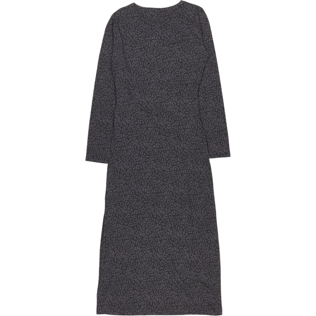 Hush Grey Leopard Suzie Tie Side Dress