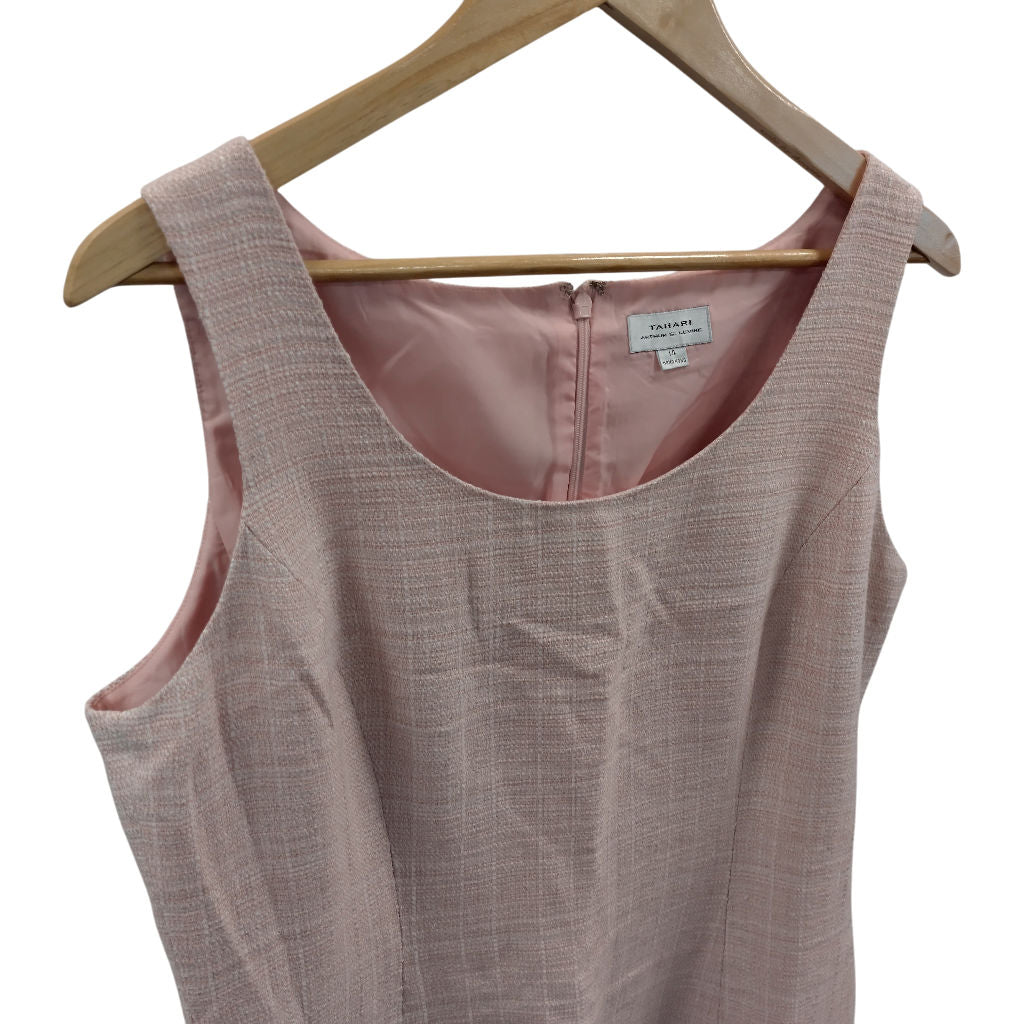 Tahari Pink Tweed Sleeveless Dress