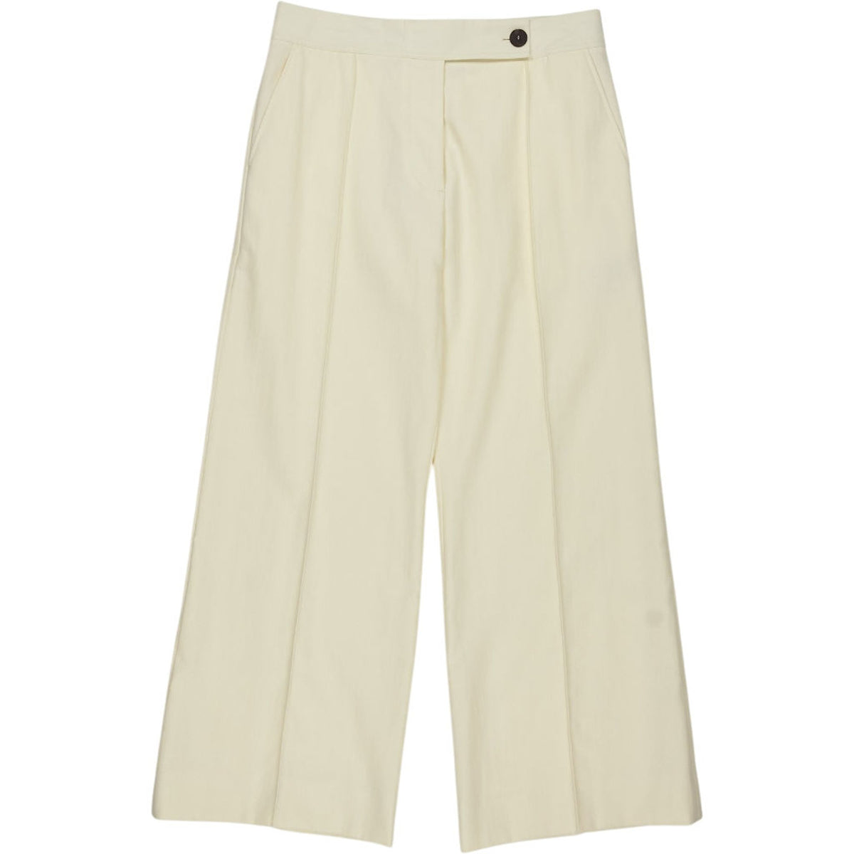 Studio Nicholson Cream Linen Low Rise Flare Trousers