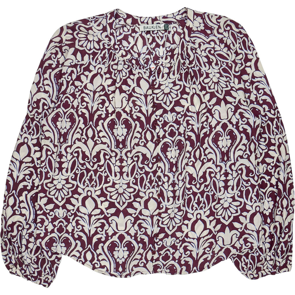 Baukjen Burgundy Patterned Blouse