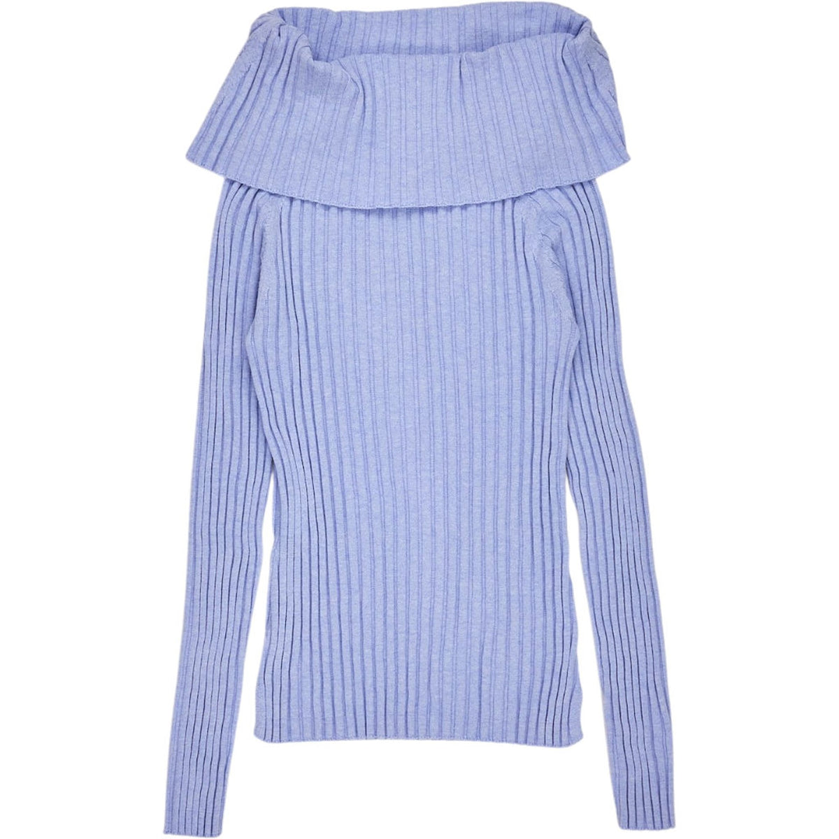 NRBY Blue Ribbed Off-Shoulder Jumper