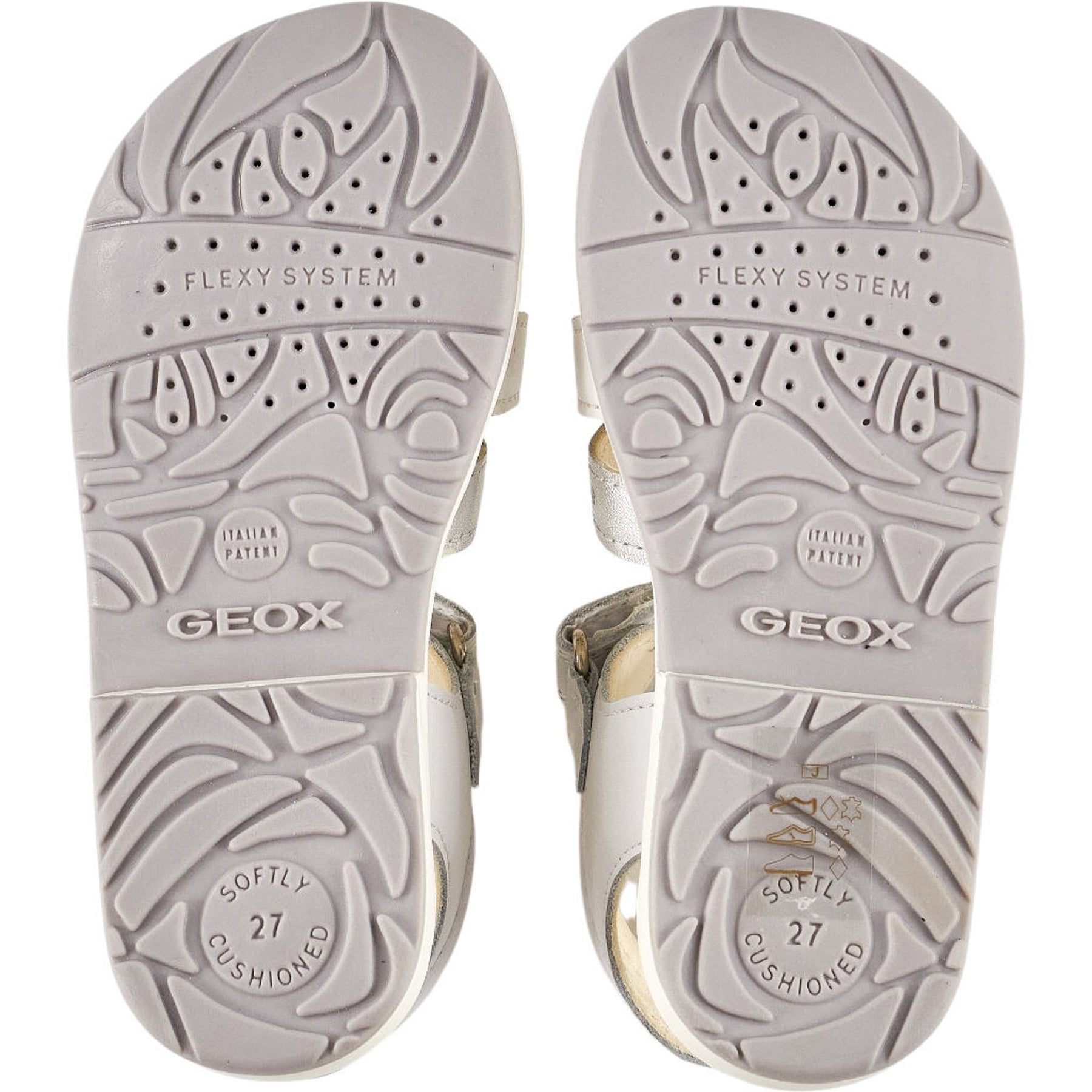 Geox White Gold Verred Sandals