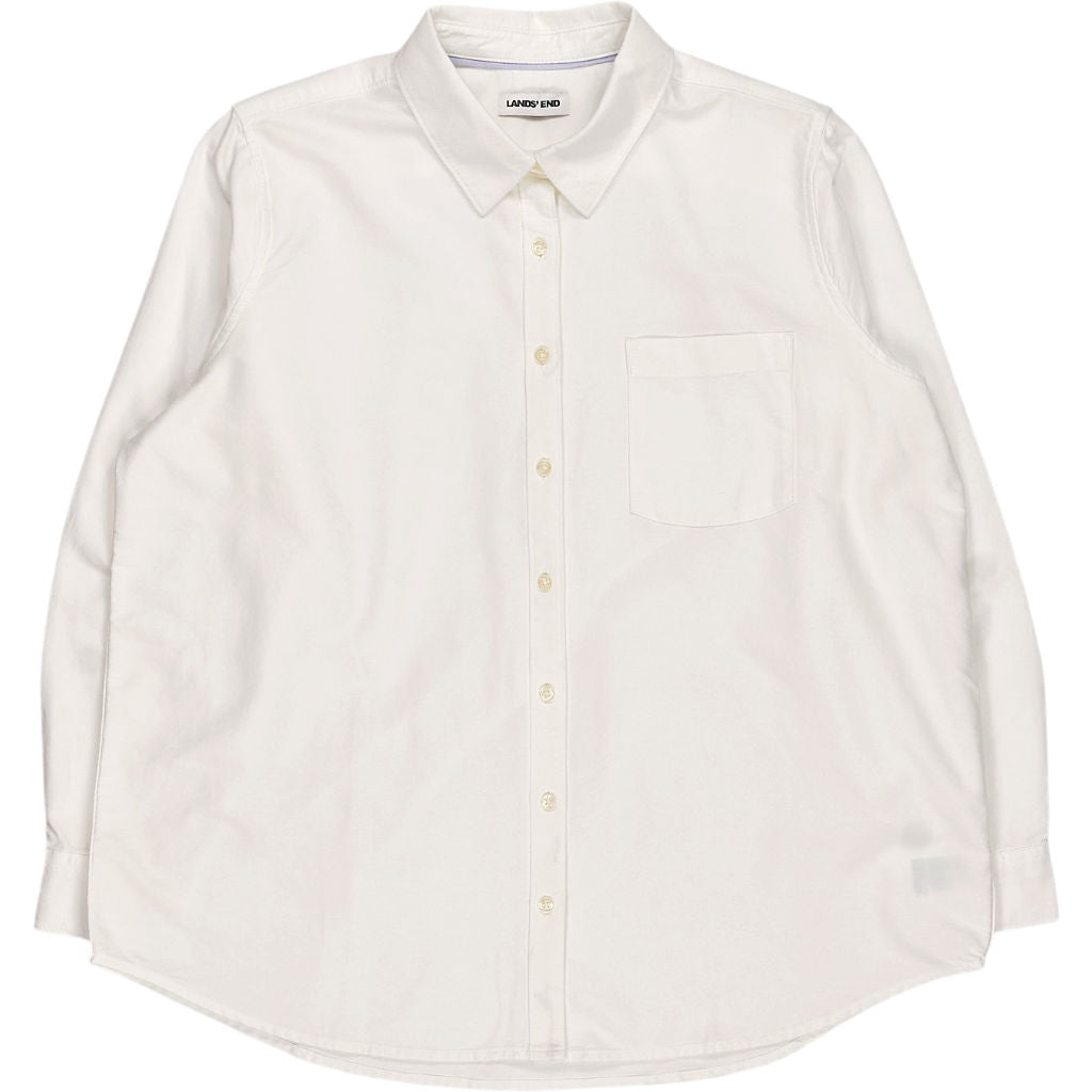 Lands' End White Long Sleeve Shirt