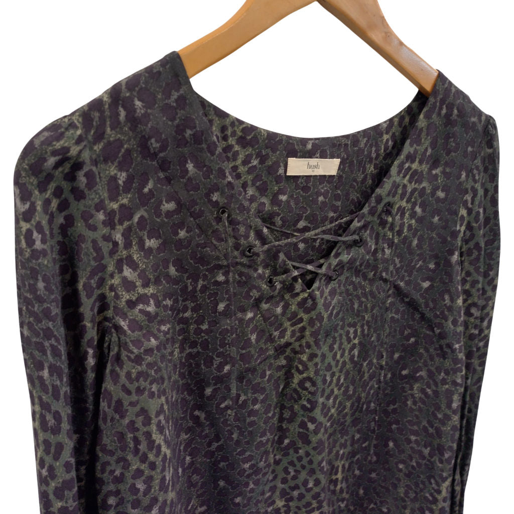 Hush Leopard Print Long Sleeve Blouse