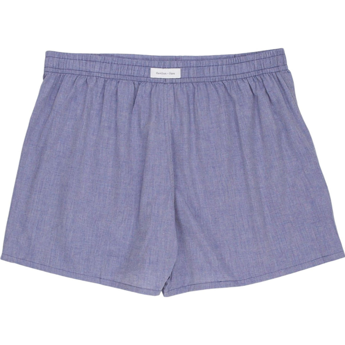 Hamilton + Hare Blue Cotton Cashmere Shorts