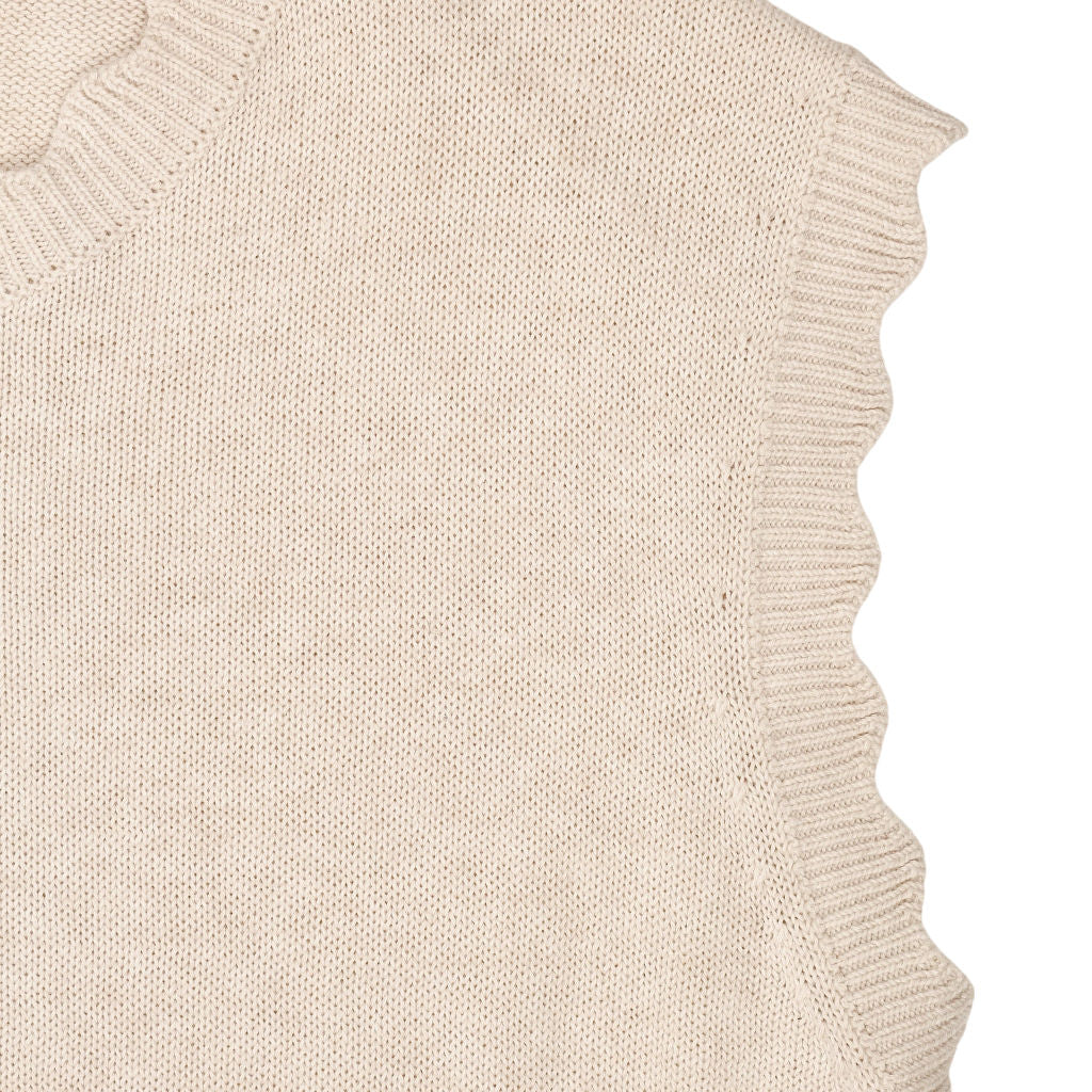 Wyse Cream Sleeveless Knit Top S