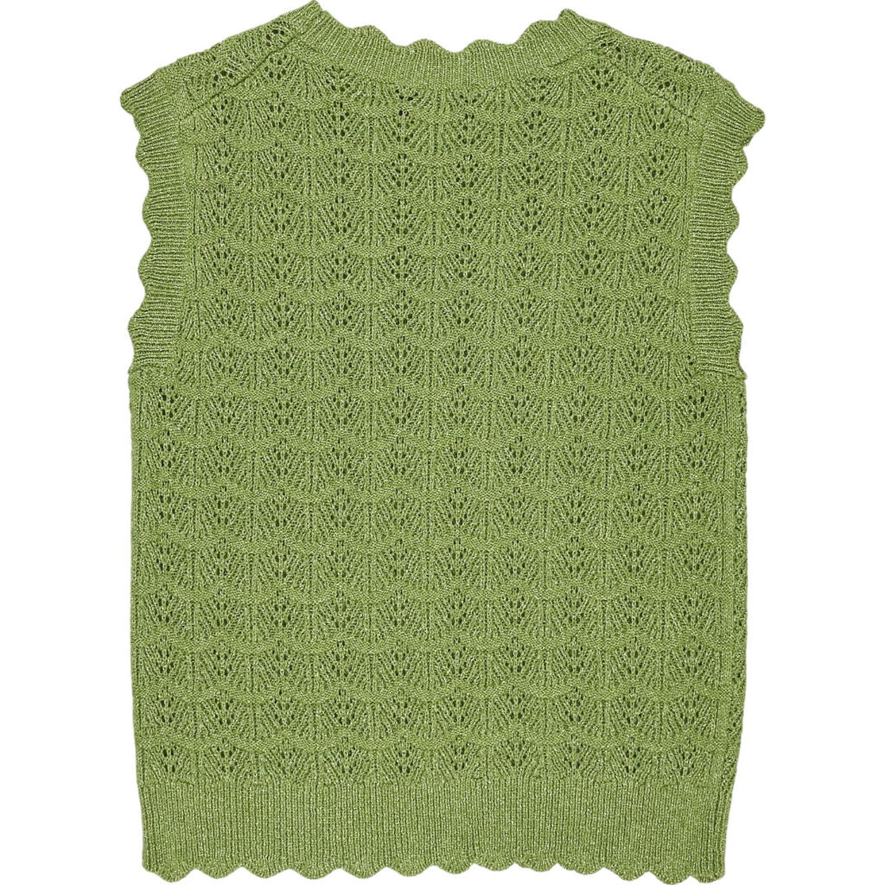 WYSE Green Lurex Knit Sleeveless Top S